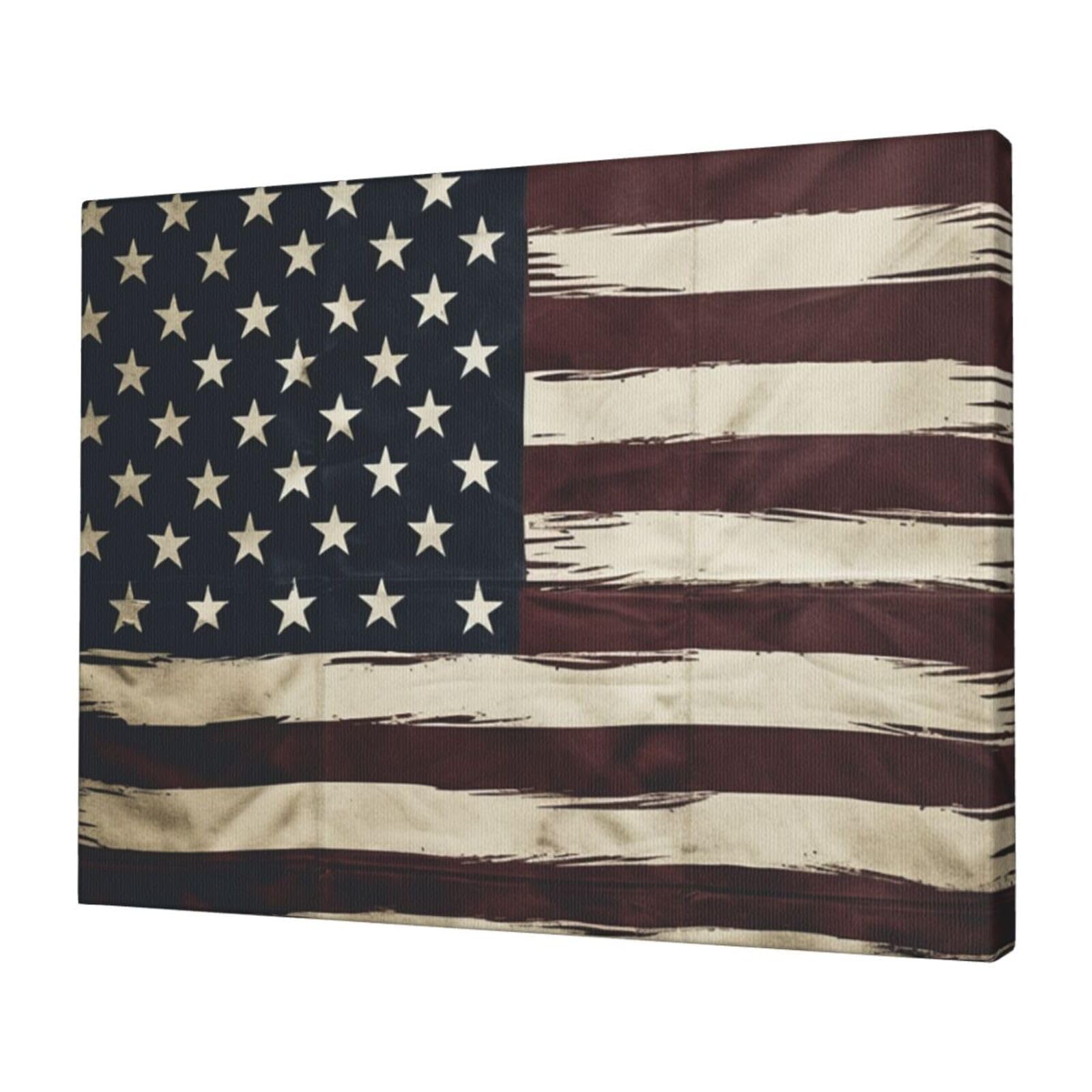 FodPand Canvas Wall Art for Living Room Wall Decor 12"x16" Modern Artwork Painting Pictures Hanging Canvas Prints American Flag Aesthetic Wall Art for Bedroom Bathroom Office Wallart Decor