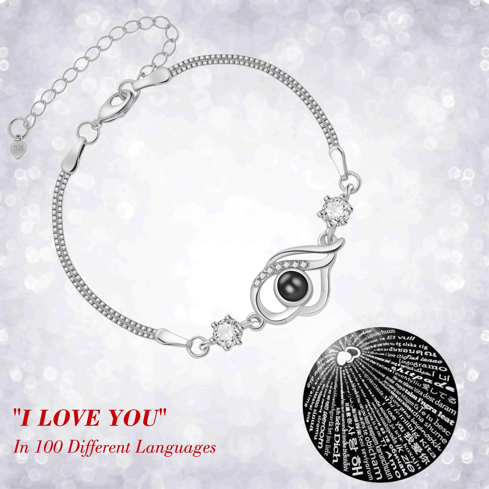 ALLOMN Regali con rose per donne, mamma, fidanzata, eterna vera rosa, scatola regalo con rose infinite, con i Love You, per la festa della mamma, compleanno, San Valentino, anniversario, Natale