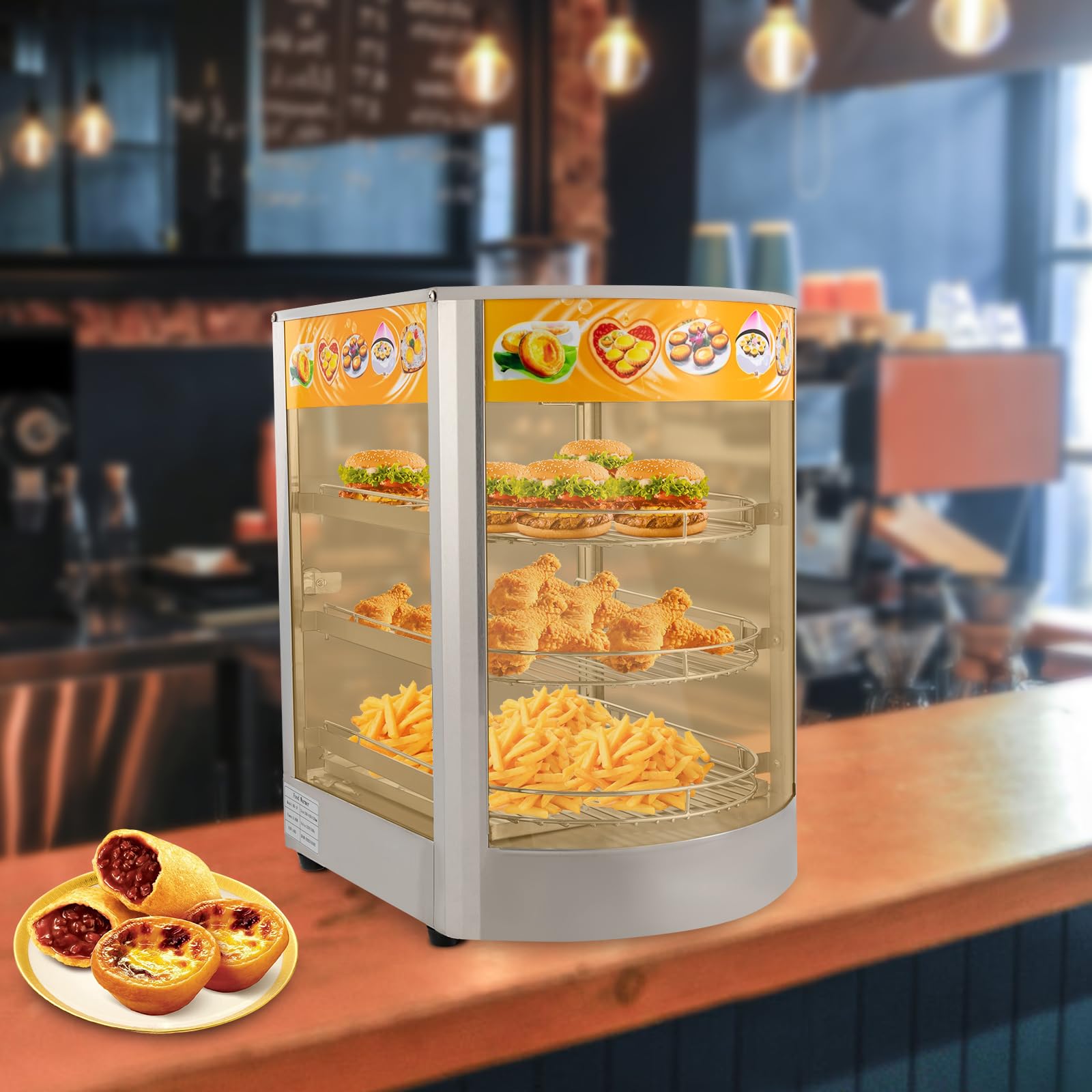 Commerciale Catering - Vetrina riscaldata calda per con 3 griglie in acciaio inox 220 V 800 W