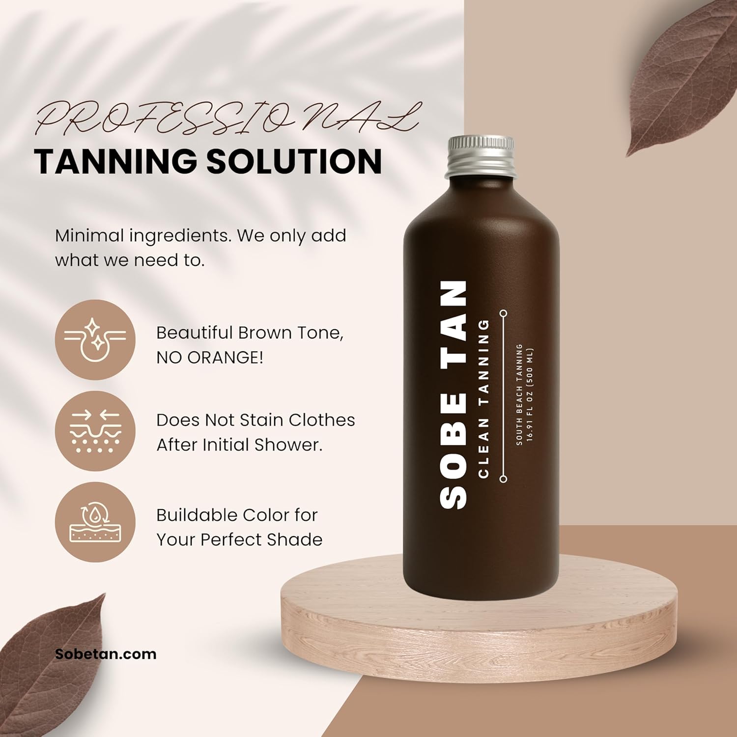 Professional Spray Tan Solution 14% DHA – Rapid Brown Base, 500ml Aluminum Bottle – Universal Tone for All Skin Types – For Professional Spray Tan Artists ONLY