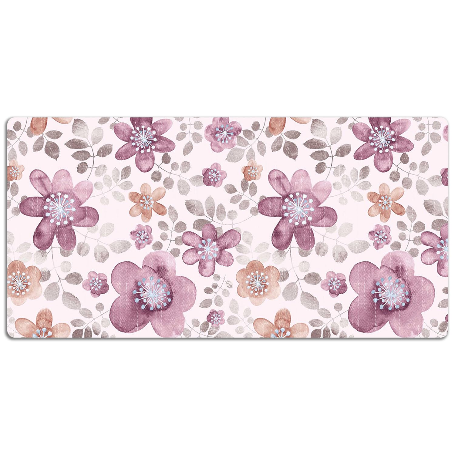 Sottomano da Scrivania 120x60 cm Superficie Protettiva per Ufficio e Casa in Vinile PVC Facile da Pulire Impermeabile Antiscivolo Protezione e Decorazione - Fiori rosa