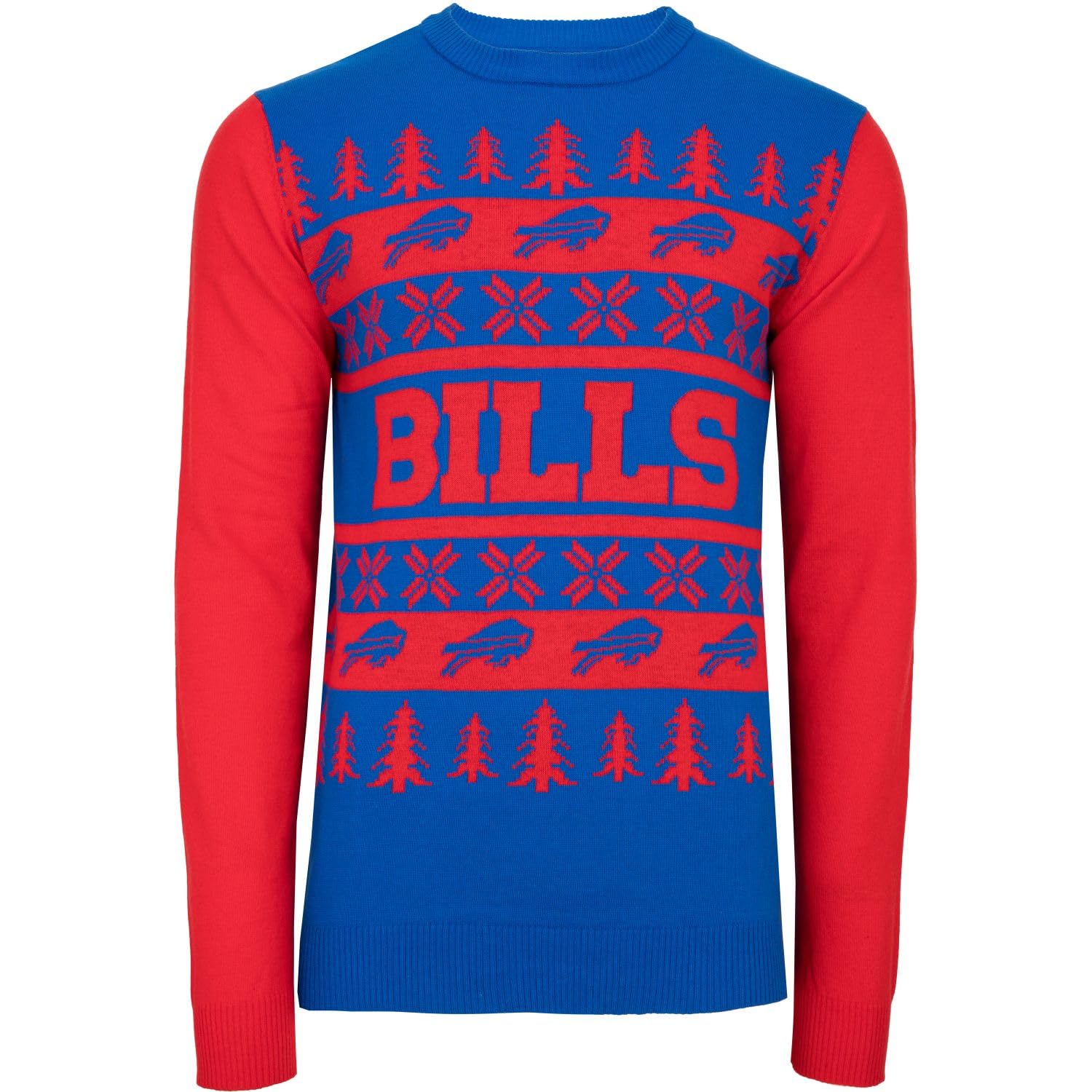 FOCO NFL Ugly Sweater Xmas Knit Pullover - Buffalo Bills - L