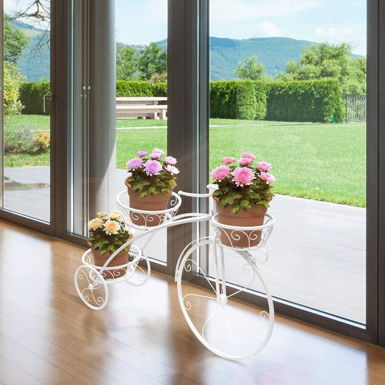 フラワースタンド アイアン 自転車型 花台 おしゃれ ガーデニング 観葉植物 Amazon | フラワースタンド アイアン 自転車型 屋外 花台