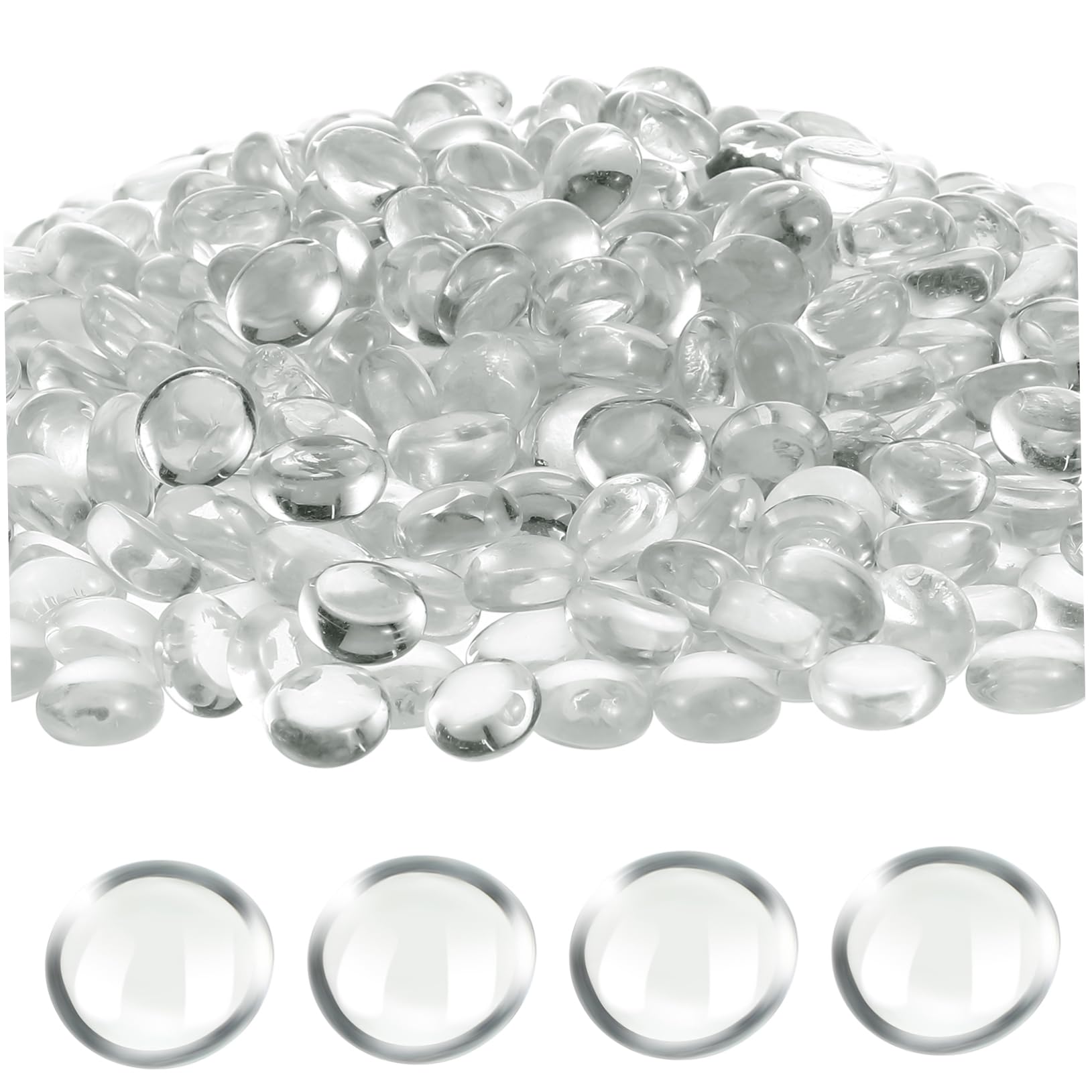 Billes Plates Verre Transparentes Perles pour Vases Décoration De Remplissage pour Aquarium Et Jardin