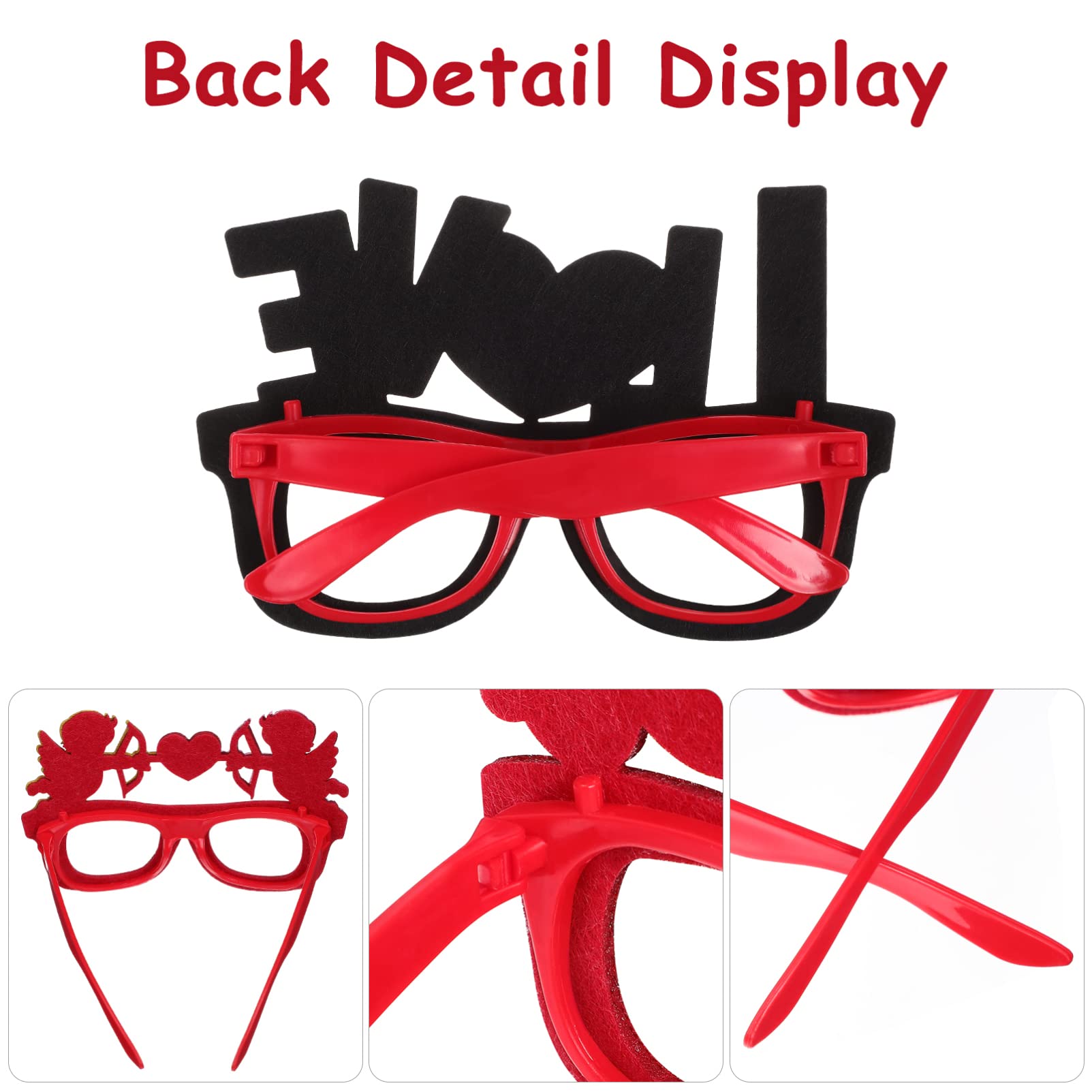 jojofuny 18stücke Teiliges Valentinstag Brillen Lustige Herzbrillen Für Partys Foto-Requisiten Dekorative Brille Für Damen Universelle Komfortables Tragegefühl Verschiedene Designs
