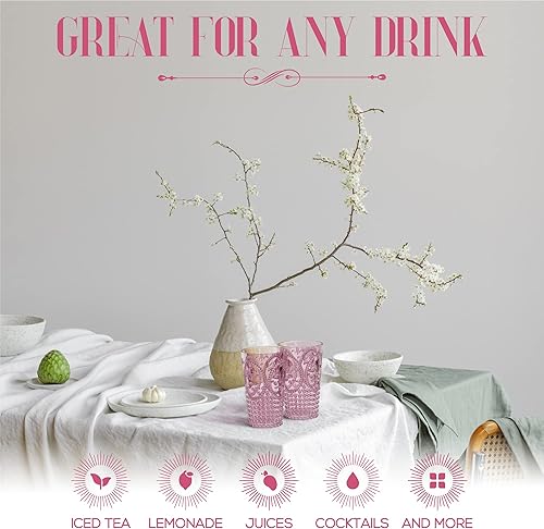 Miniatura 4 de Elle Decor Vasos de plástico acrílicos de 25 onzas, juego de 4 vasos para beber, reutilizables, inastillables y sin BPA para agua, jugo, limonada,