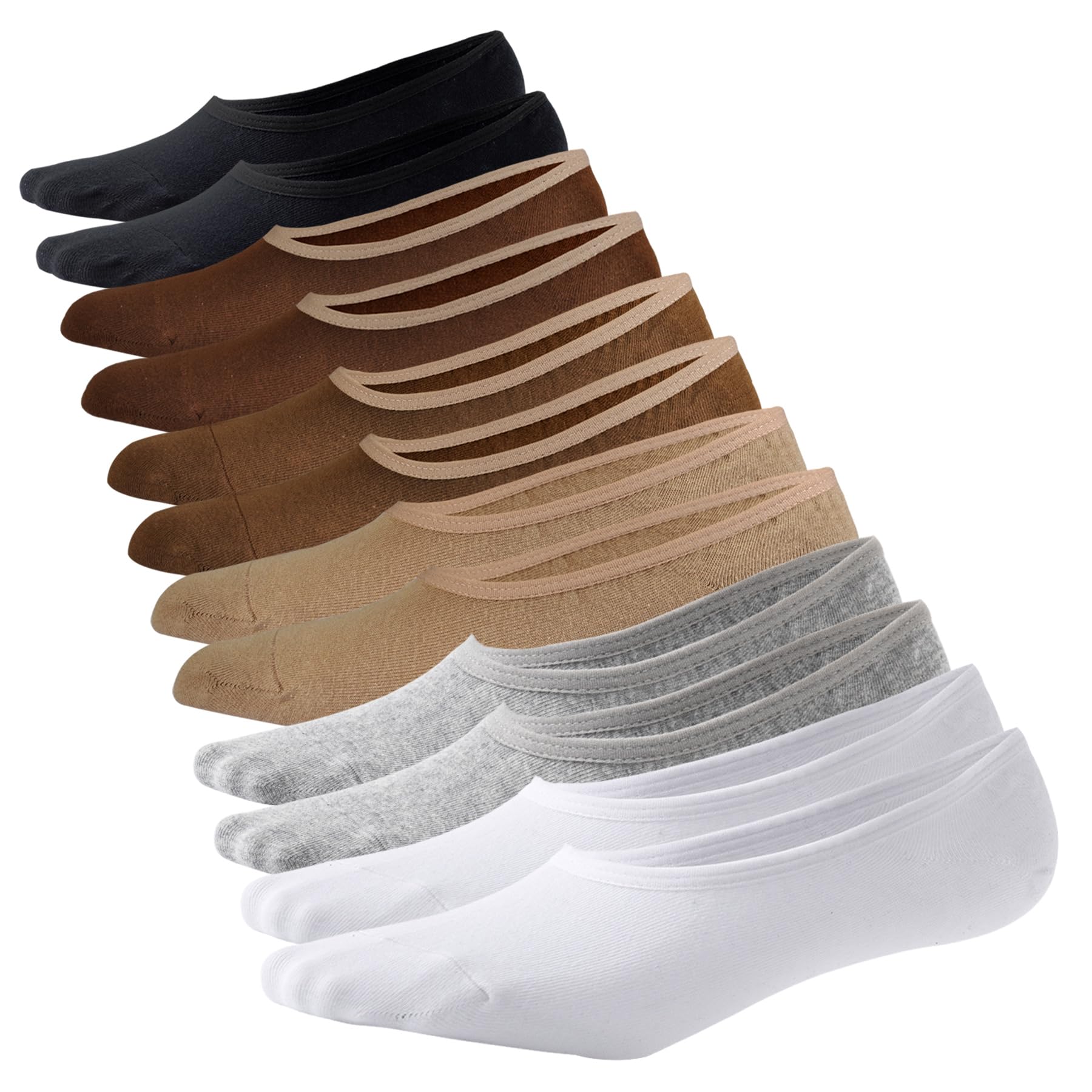 Mens Truly No Show Socks Women Cotton Low Cut Invisible Socks Non Slip
