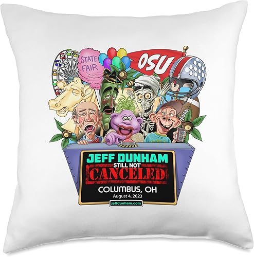 JEFF DUNHAM Columbus, OH (2023) - Almohada de 18 x 18 pulgadas, multicolor