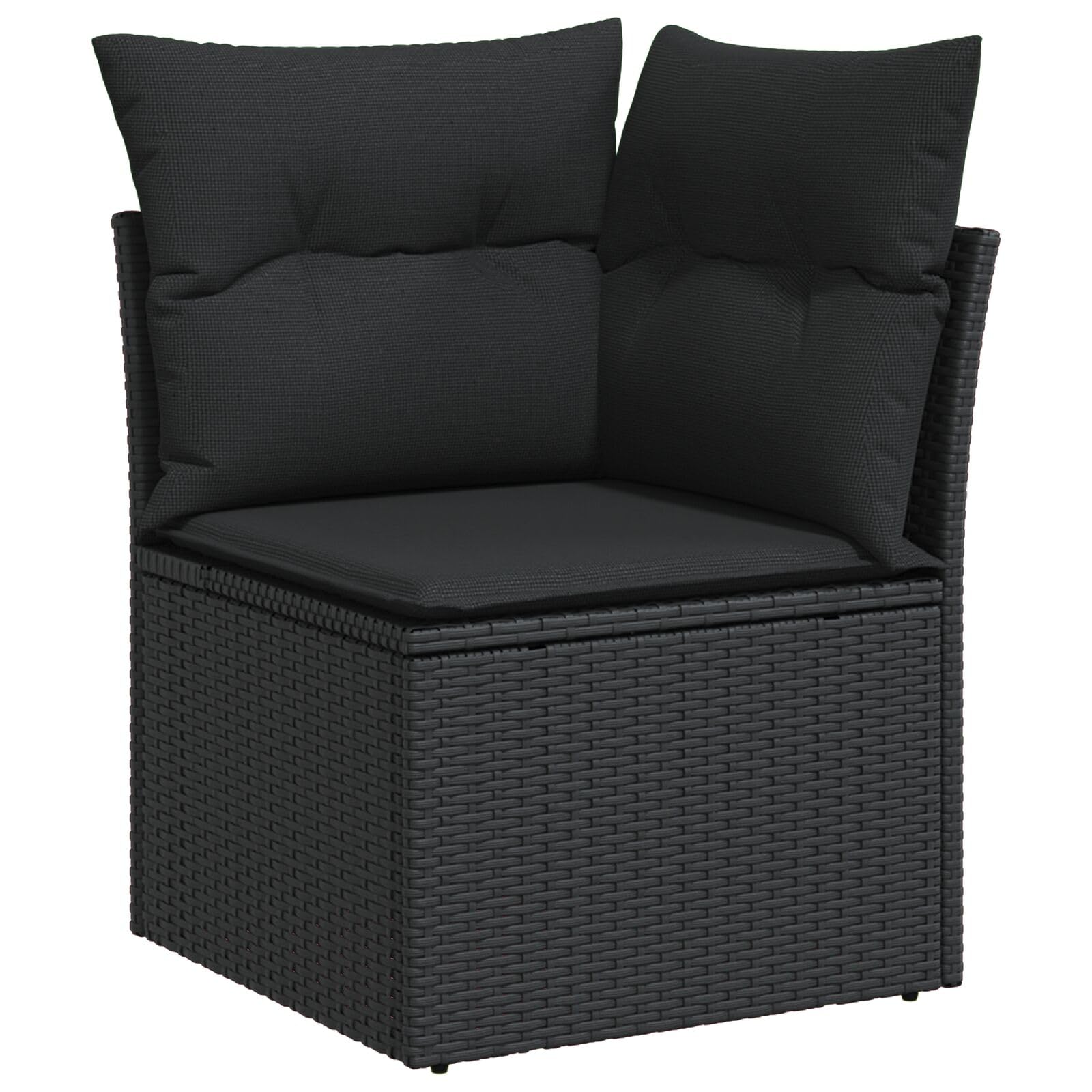 Gecheer Set di divani da Giardino 10 Pezzi con Cuscini Nero Polyrattan,Salotto da Giardino,Set Salotto da Esterno,Divanetti da Esterno,Divano da Esterno,da Giardino,P3355912