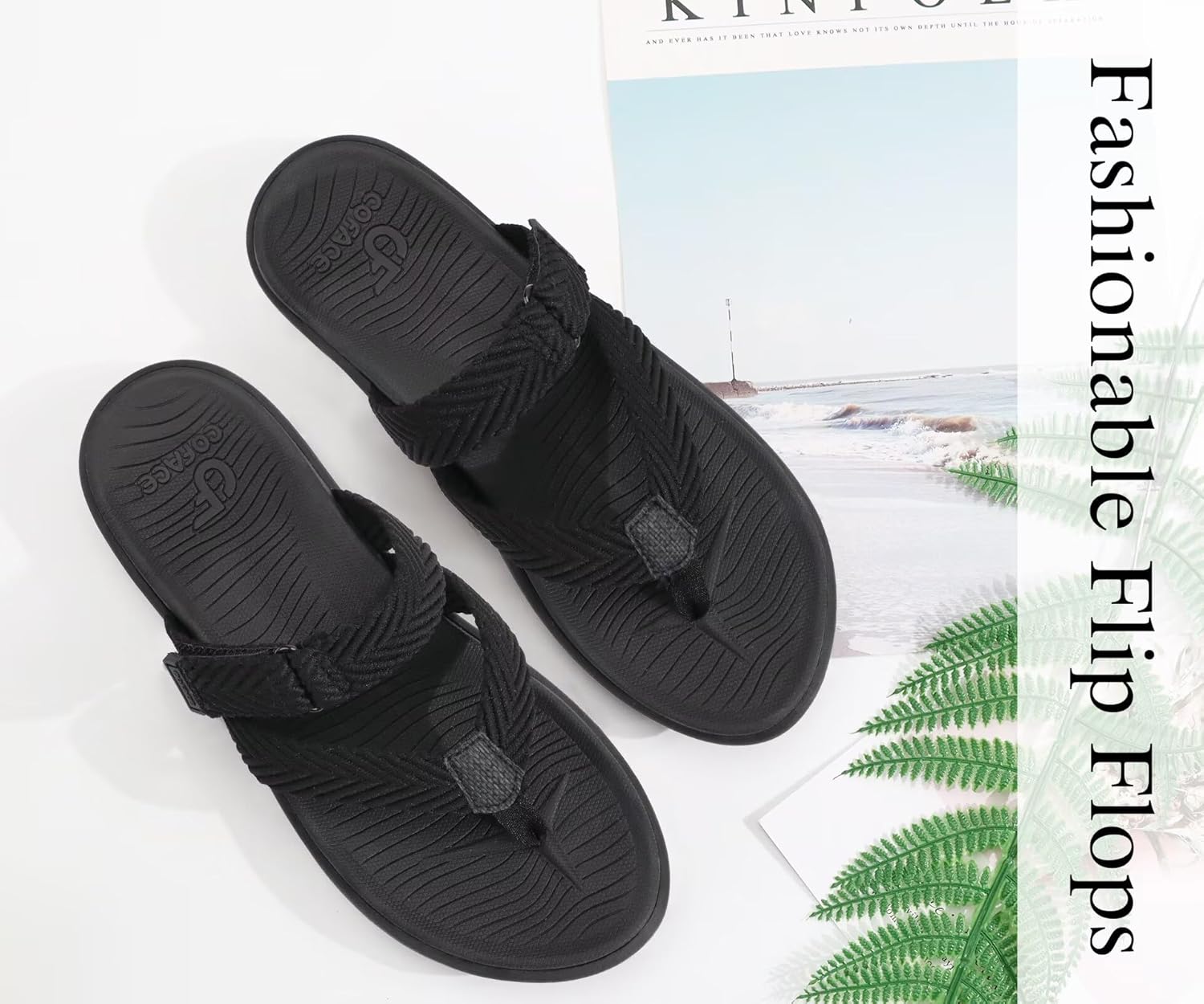 COFACE Womens Trendy Orthotic Flip Flops Lightweight Yoga Mat Thick Cushion Walking Thong Sandals Adjustable Slip On Slippers With Comfortable Plantar Fasciitis Arch Support - Image 8