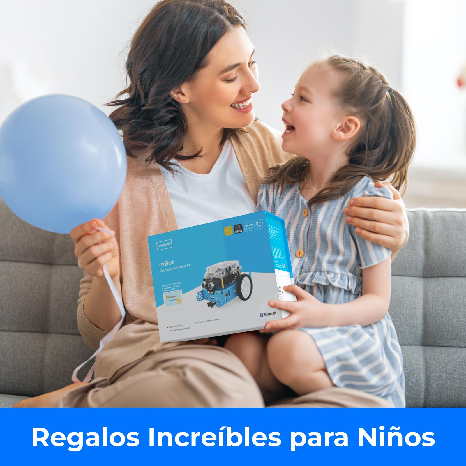 Makeblock mBot Robot Programable con Dongle, Juguete Stem Compatible con Scratch y Arduino, Inteligente EMO, Kit Robotica Interactivo para niños 6 a 12 años