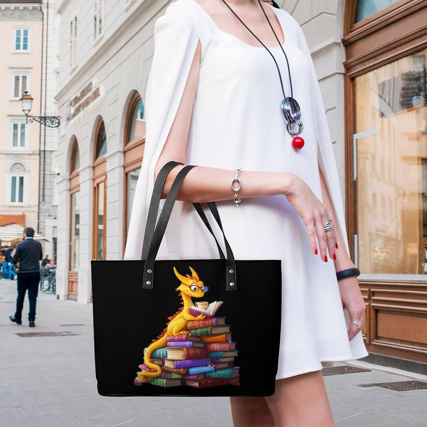 Deagon Reading Books Women's Satchel Handbags Tote Shoulder Bag Purses for Travel Shopping Work