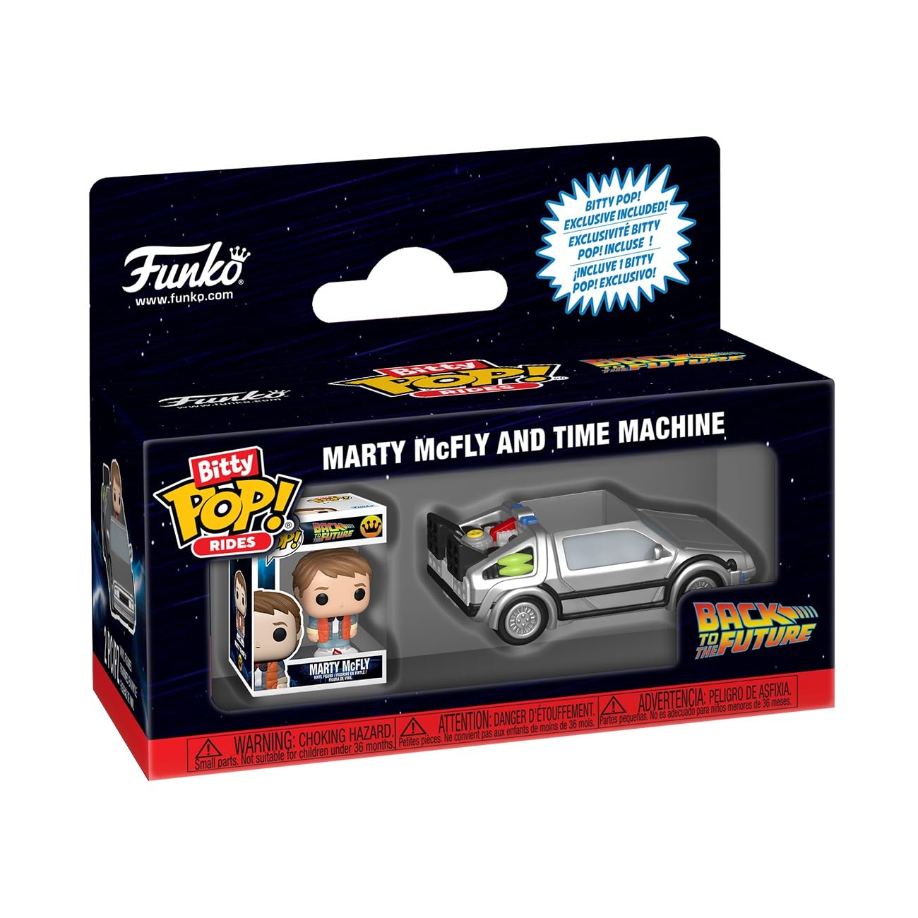 Bitty Pop! Rides Marty McFly and Time Machine