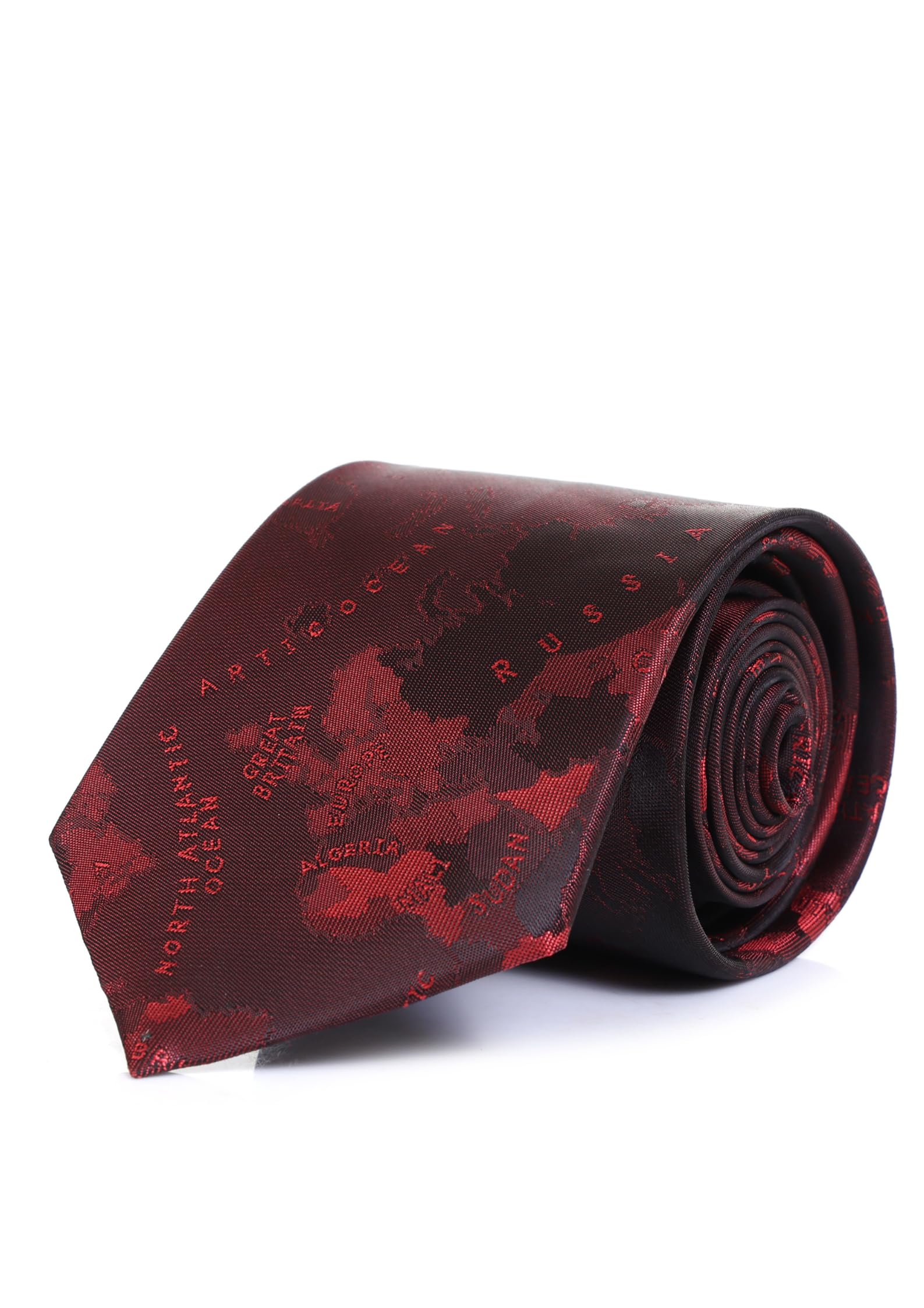 Random Stripe Men’s Necktie 12 Color Options | Premium Jacquard Woven Tie World Map printed-picture-12