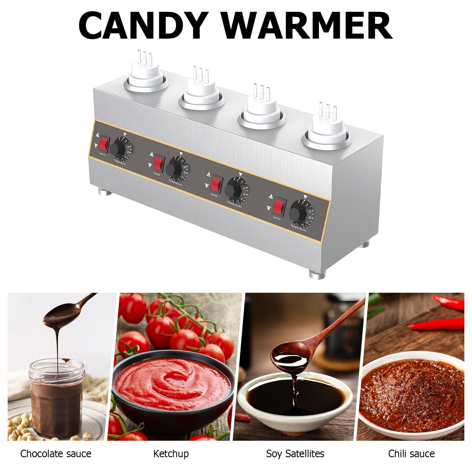 Dispensador eléctrico de alimentos para salsa de queso y chocolate, temperatura ajustable de 30 a 85 °C, ideal para uso comercial con mermelada, ketchup, dulce y caramelo