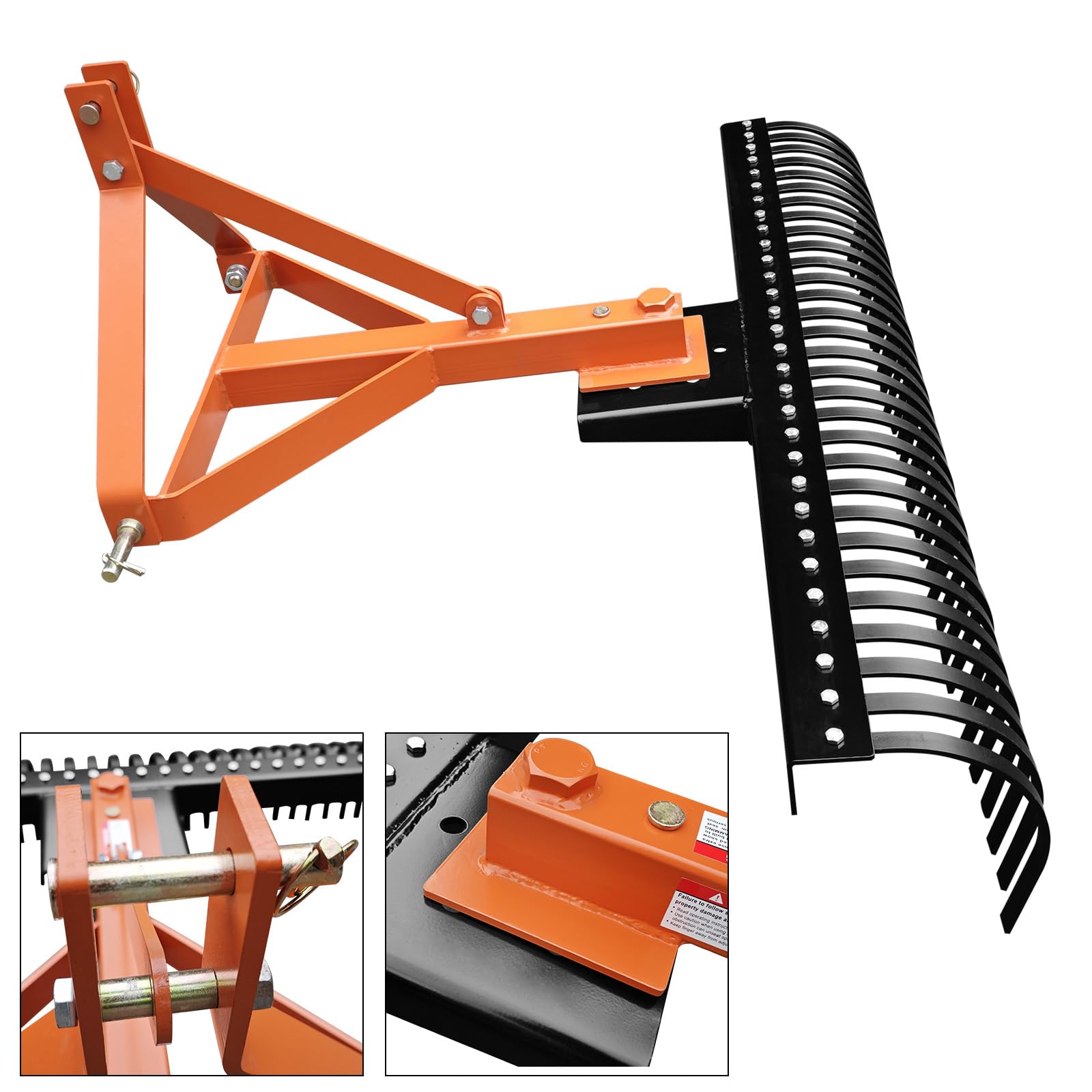 5 Ft Landscape Rake 5' Landscape Rake Yard Grading Rake 3 Point Tractor ...