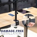 VIVO Dual LCD LED 21 to 32 inch Monitor Desk Mount, Heavy Duty, Adjustable Telescoping Arms, Flush Wall Setup, Fits 2 Screens, Black, STAND-V002E