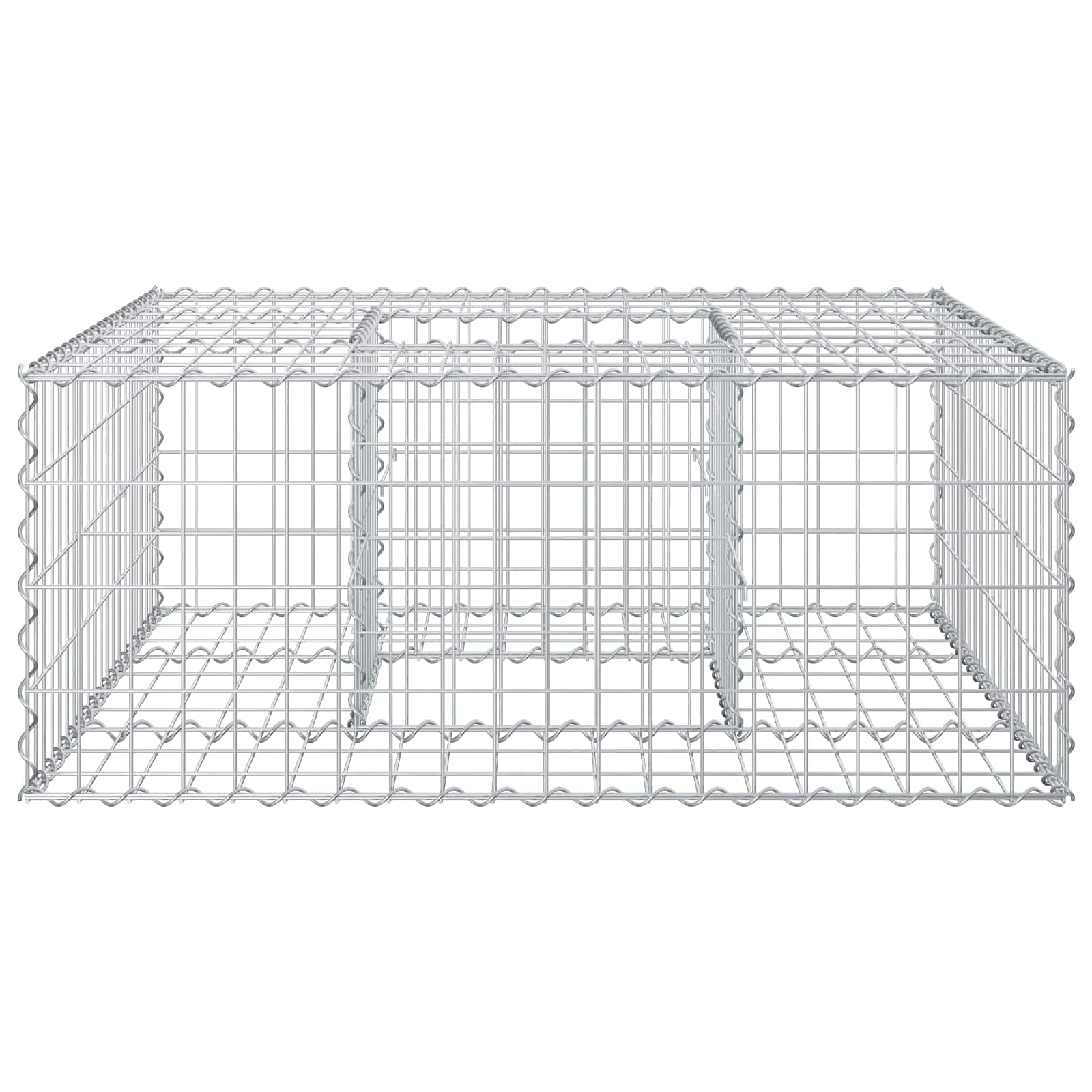 vidaXL Letto rialzato in gabbione Argento, Recinzione da giardino, pannelli rettangolari, barriera resistente, elegante fence per privacy all'aperto