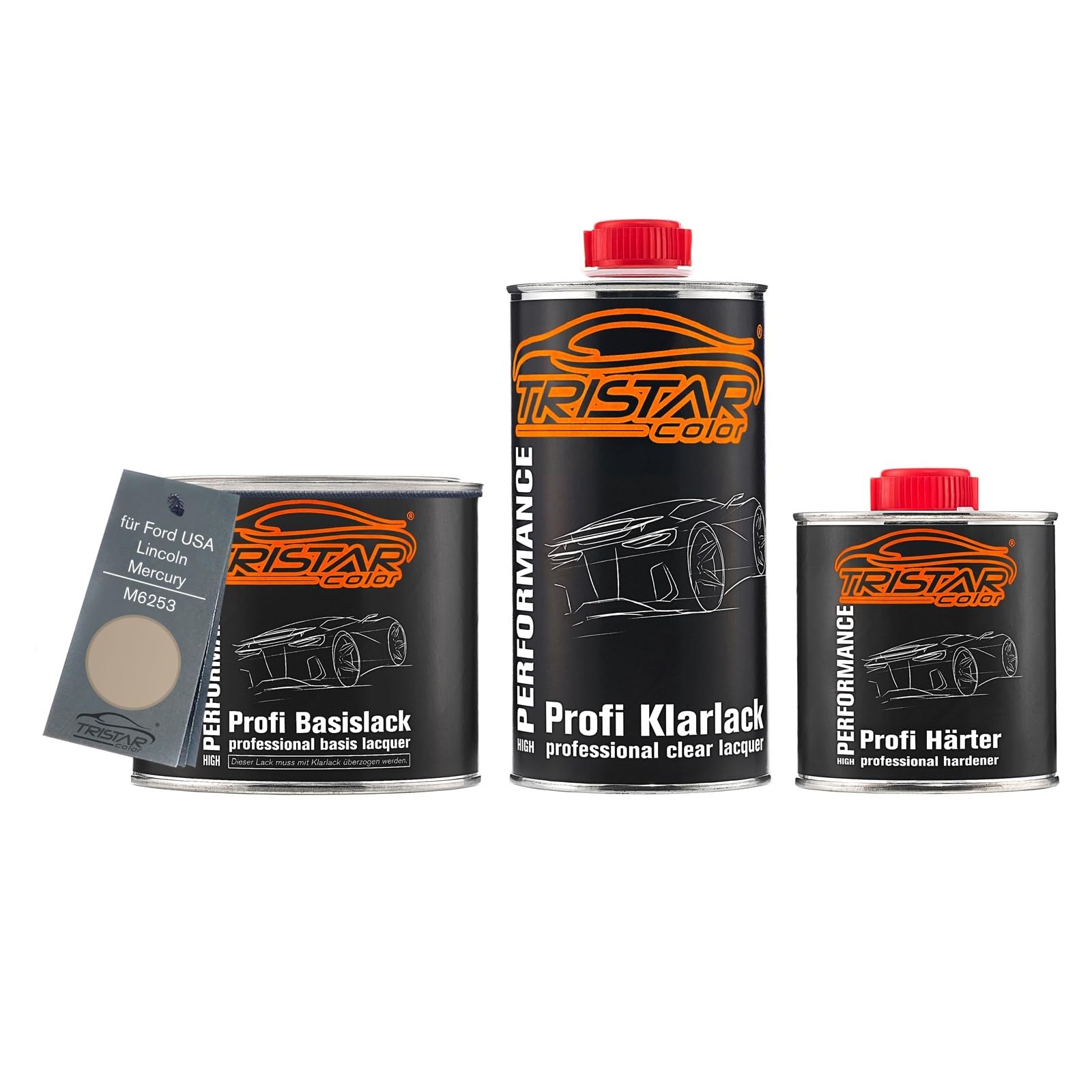 TRISTARcolor Lakier samochodowy Zestaw puszka gotowa do natrysku dla Ford USA/Lincoln/Mercury M6253 Light Sandalwood Metallic lakier bazowy + lakier bezbarwny 2K 1,25L