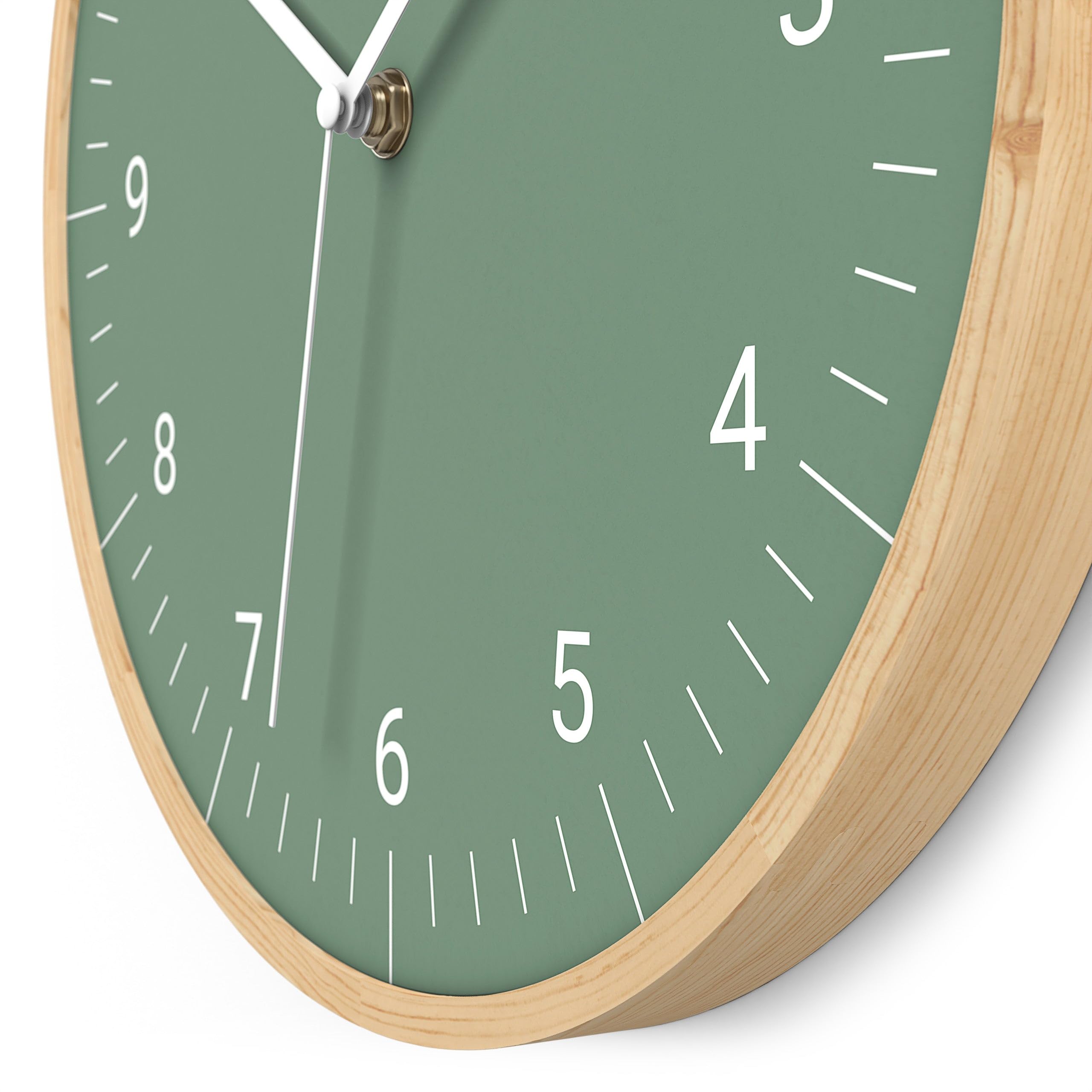 Cander Berlin MNU 8130 U Wanduhr Massivholz lautlos 30 cm grün modern Vintage ohne Tickgeräusche Wohnzimmer Küche analog