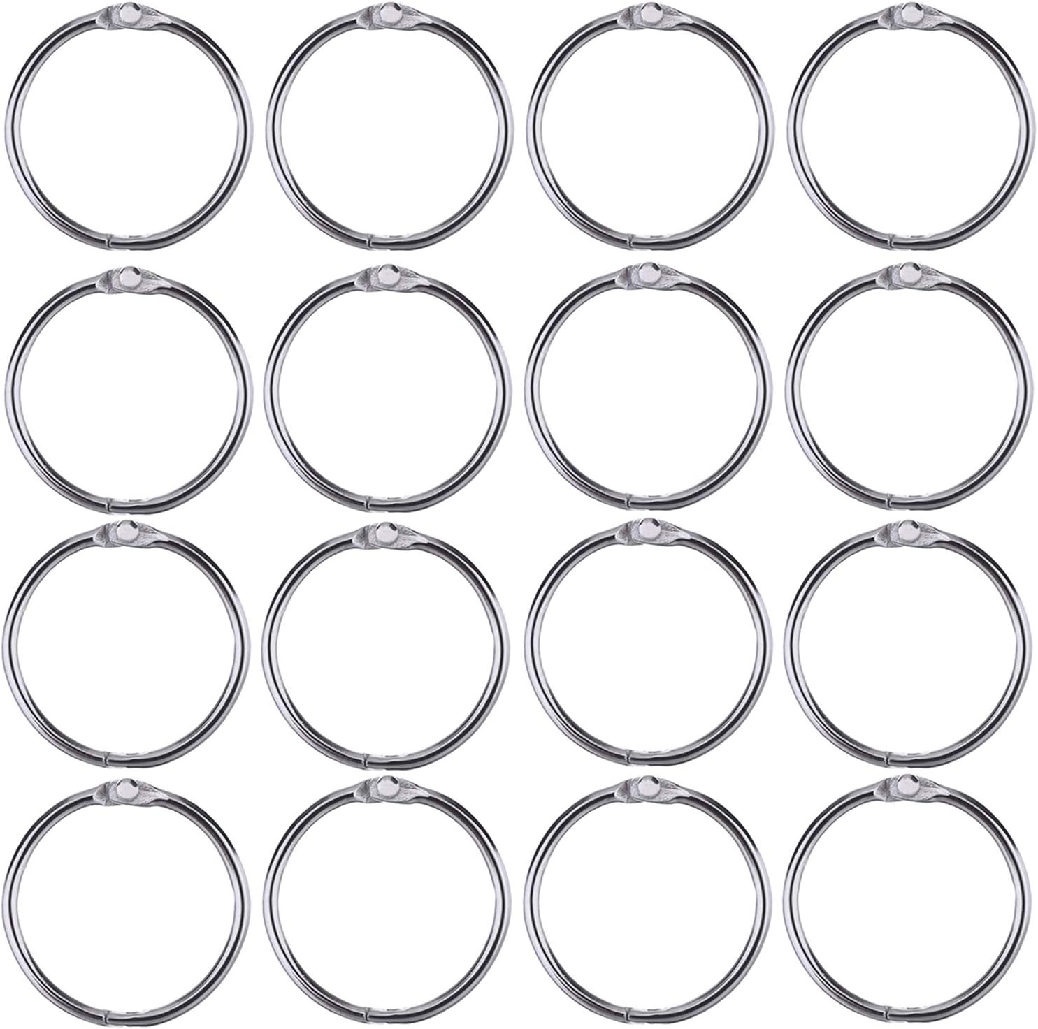 UmsoleLoose Leaf Nickel Plated Binder Rings Book Key Keychain Rings for Ring Binder Papers Flash Cards Keychains Office School Home,1 Inch Diameter 50 Pieces