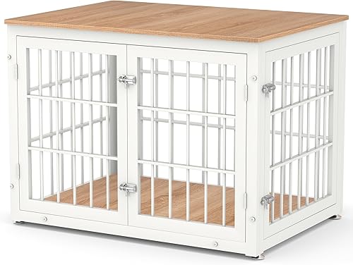 Miniatura 165 de Mueble de jaula de perro resistente de 42 pulgadas para perros grandes y medianos, mesa auxiliar decorativa para casa de mascotas, muebles de madera
