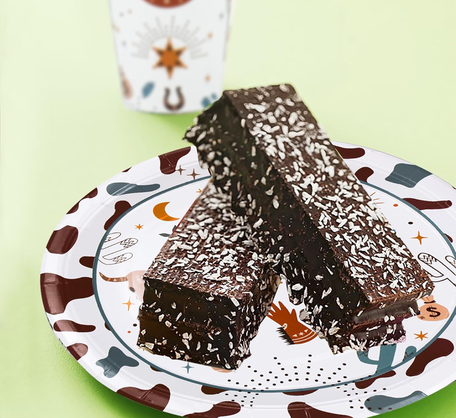 Western Cowboy Party Decorations Tableware - Cowboy Birthday Party Supplies Include Paper Plate, Napkin, Cup, Cutlery, Wild West Cowboy Theme Party Decorations Dinnerware | Serve 24 - Image 5