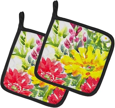 Caroline's Treasures Corgi and Flowers Pot Holders