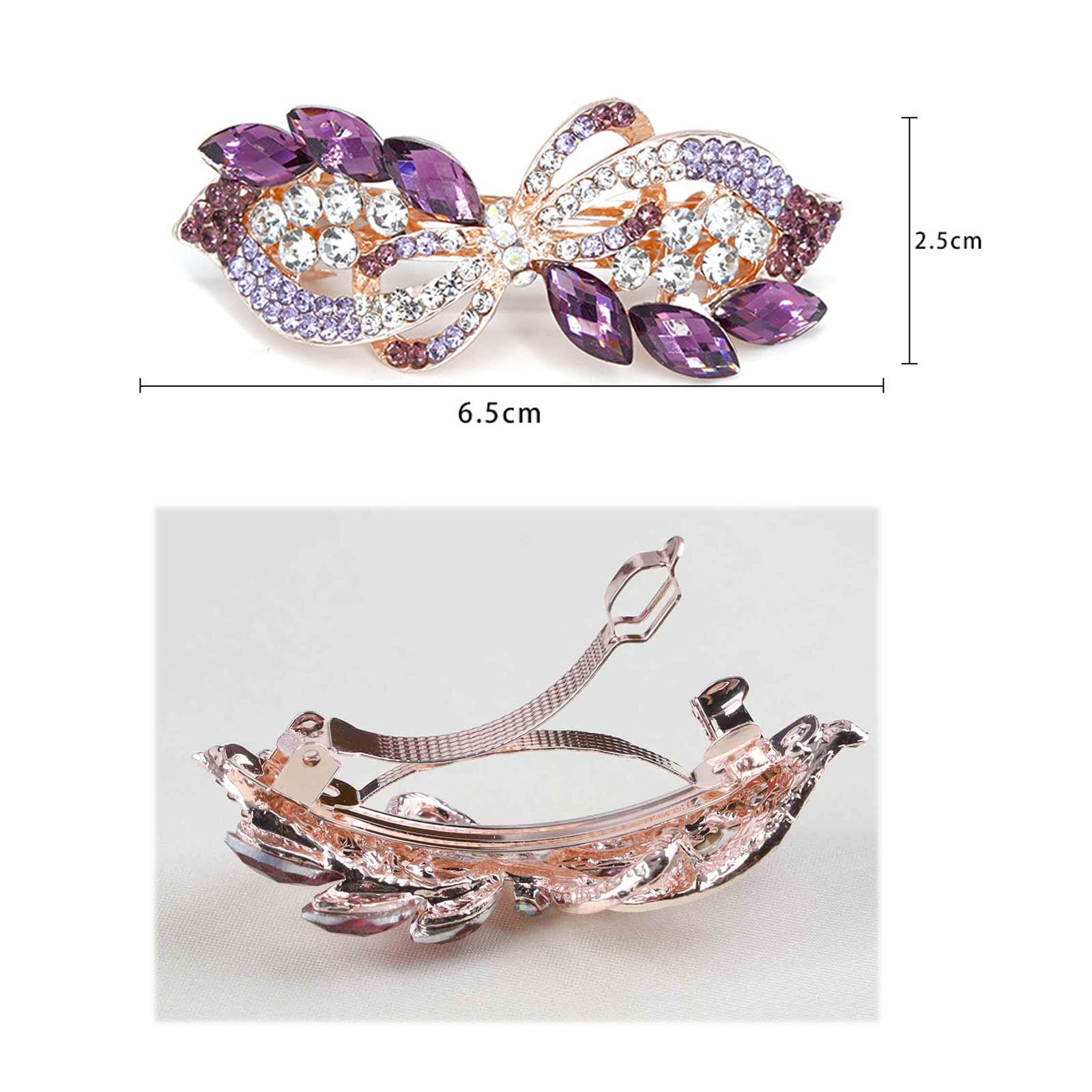 Kristall Blume Haarspange Gold - Strass Haarclip Hochzeit Vintage