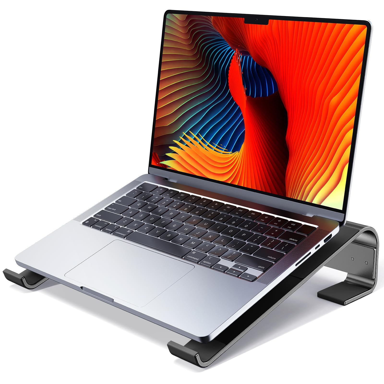MOKURU Laptop Riser for Desk - Aluminum Ergonomic Computer Stand for Laptop Cooling - Compatible with MacBook Pro/Air, Dell, HP, Lenovo, 10-17.3'',