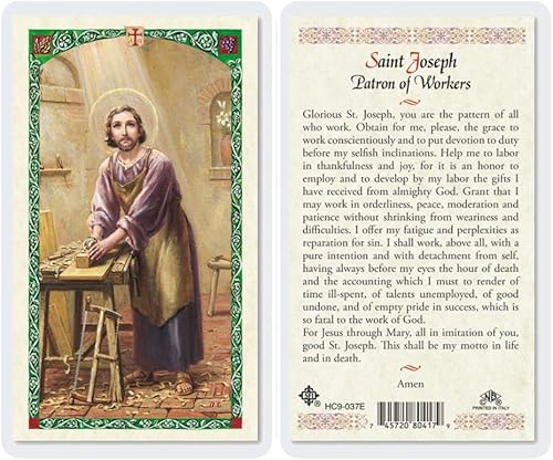 Tarjeta Santa de Oración del Trabajador de San José (HC9-037E) - Laminado