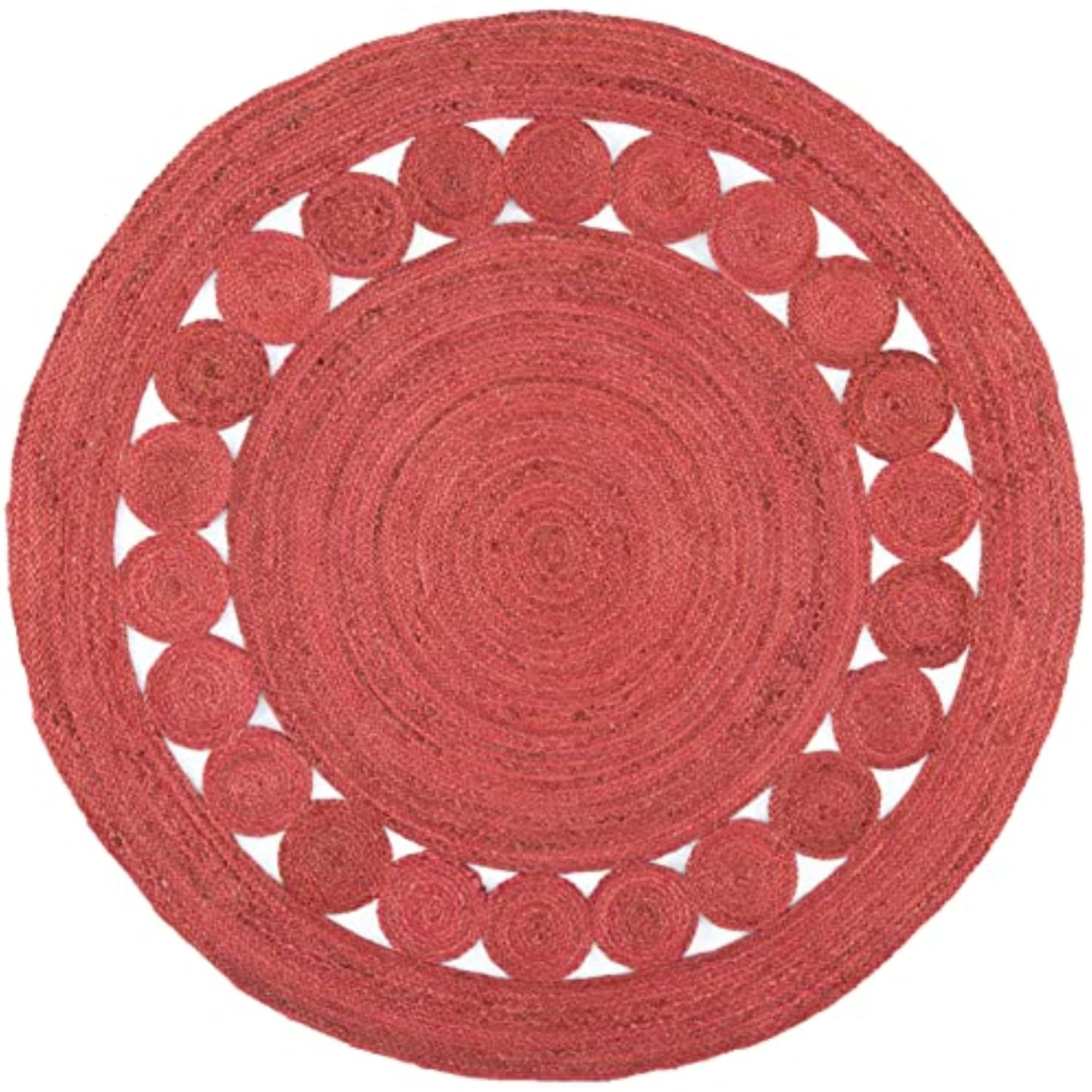 Jaipur Art And Craft Natral Round Boho Charm Farmhouse Jute Round Balcony Carpert Area Rug (10X10 Feet)(3X3 Meter)