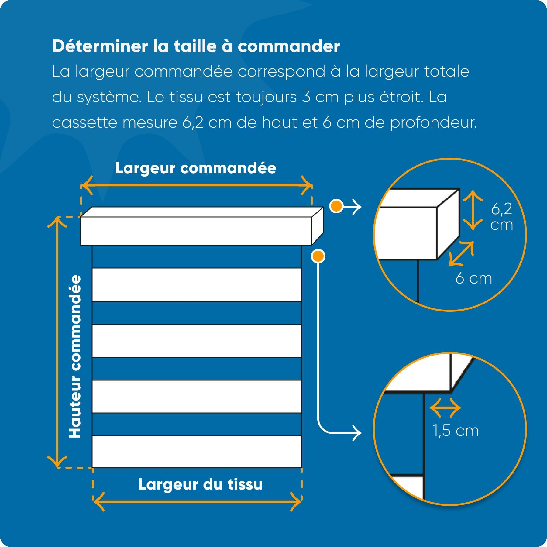 DTCH® Store Enrouleur Jour Nuit avec Caisson, Blanc, 200 x 175 cm