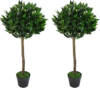 Leaf Künstliche Buchsbaumkugeln, Blattmotiv, 90 cm, 1 Paar