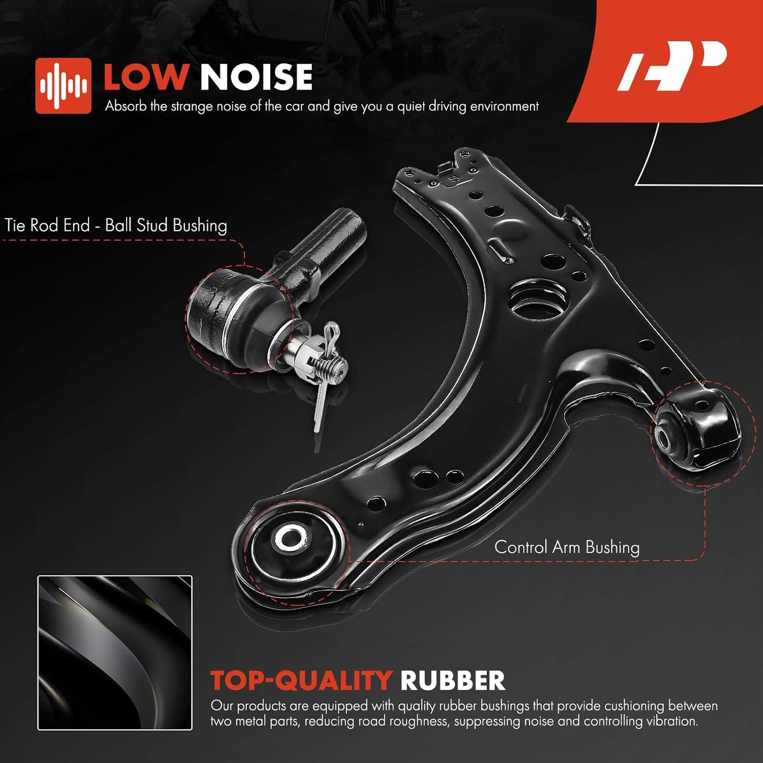 A-Premium Set of 8, Front Lower Control Arm, Lower Ball Joint, Inner Outer Tie Rod End, Compatible with Volkswagen Jetta 1999-2005, Golf 1999-2005, Beetle 1998-2007