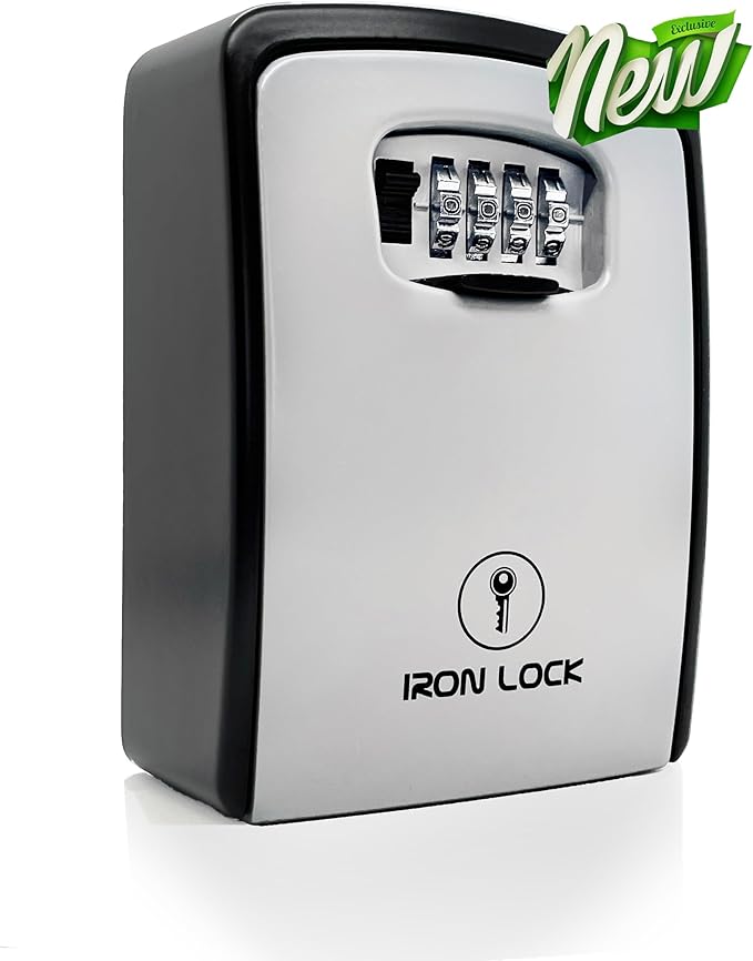 Iron Lock® XXL Key Lock Box Wall Mount for Keys 4 Digit Combination