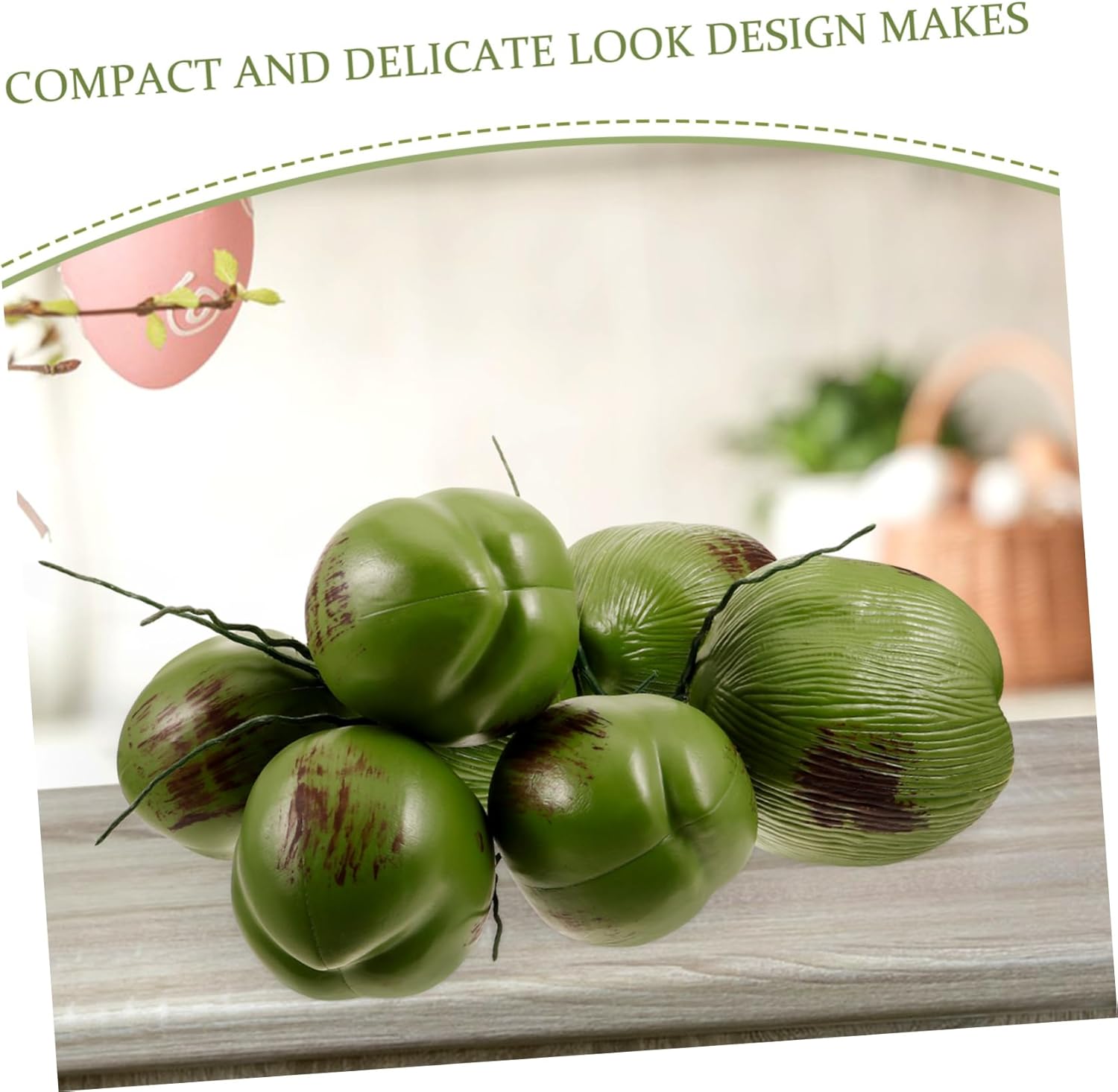 1 Bunch Realistic Artificial Coconuts Fruit Model Prop for Tropical Luau Wedding Party Decoration Reusable Fake Coconut with Detailed Craftsmanship