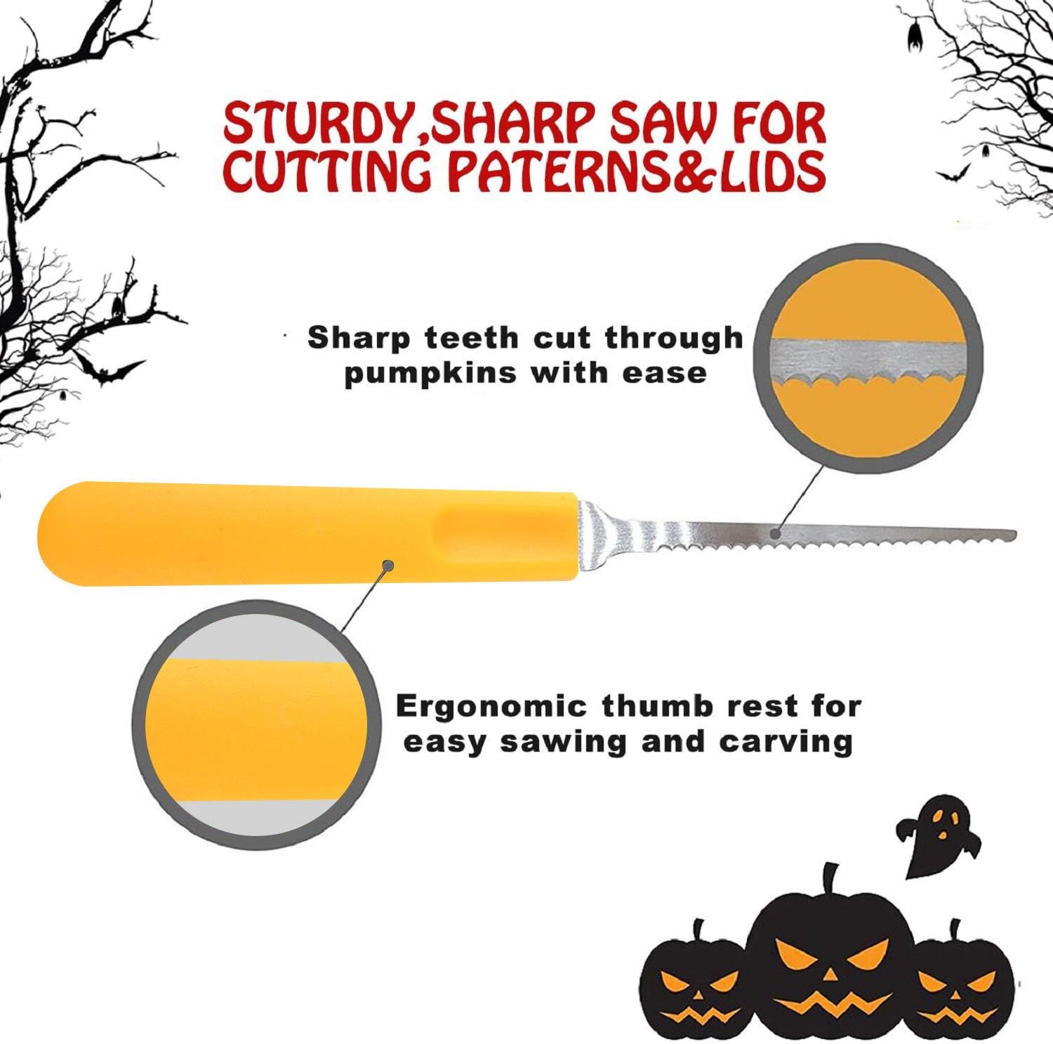 12 Pieces Professional Pumpkin Carving Kit Tool Heavy Duty Stainless Steel Tool Set with Storage Carrying Case Used As a Carving Knife for Pumpkin Halloween Decoration …: Home & Kitchen