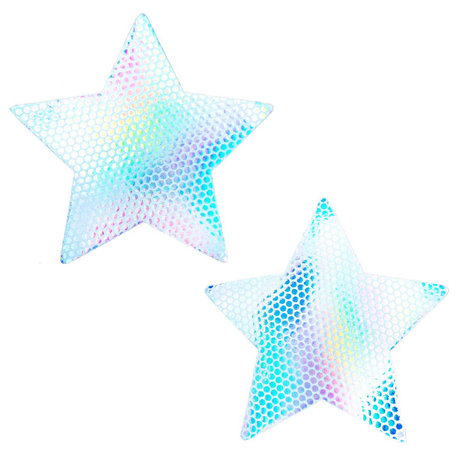 Neva Nude Iridescent Crystal Beamz Nipztix Pasties Nipple Covers for Festivals, Raves, Lingerie and More, Made in USA