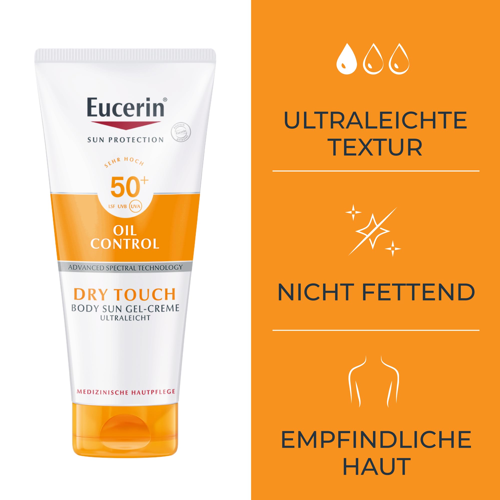 Eucerin Oil Control Body Sun Gel-Creme LSF 50+ 200 ml & Eucerin Oil Control Sun Face Gel-Creme LSF 50+ 50 ml