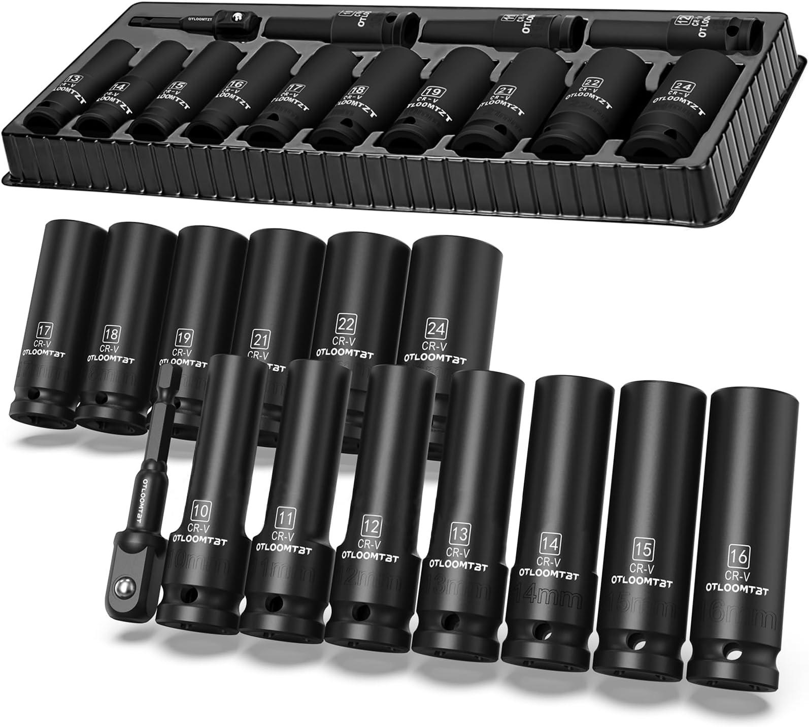 OTLOOMTBT 14Piece 1/2Inch SuperRugged and Durable Impact Socket Set, WellMade Industrial