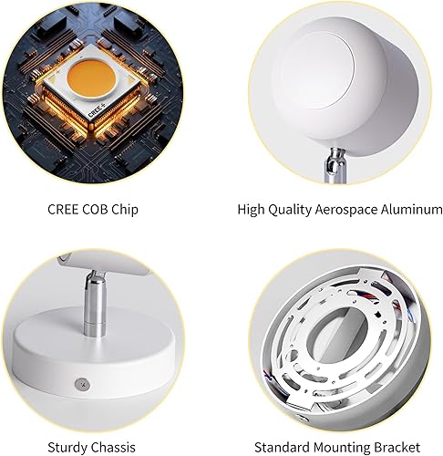 Miniatura 10 de Aisilan - Paquete de 2 apliques de pared ajustables y modernos de color negro, LED blanco cálido, luz de pared para pasillo, galería, mesita de