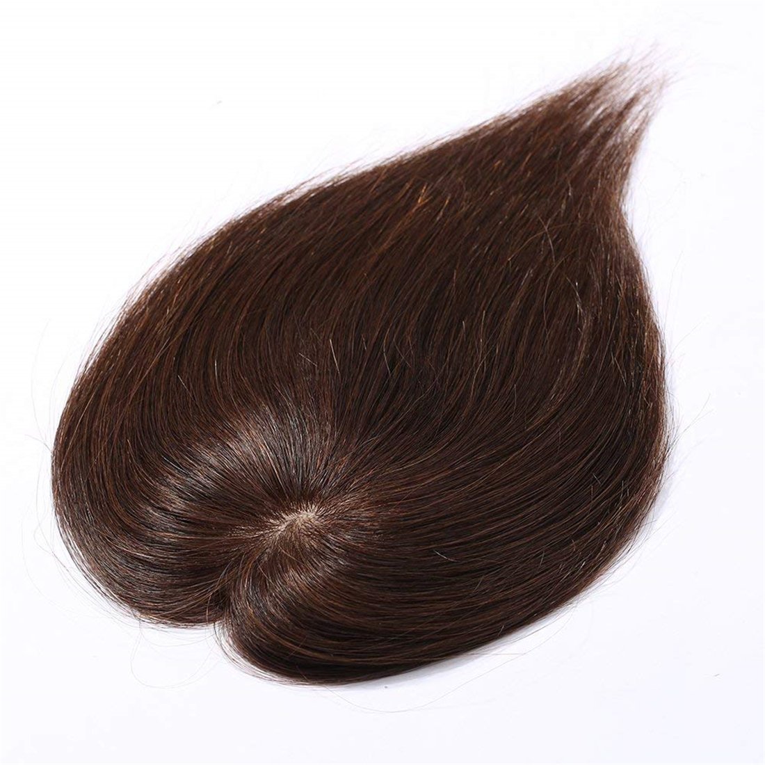 Topper di capelli umani per il diradamento dei capelli, 7,6 x 11,9 cm, legati a mano, capelli Remy