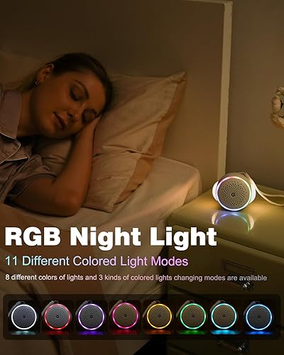 Miniatura 3 de Máquina de sonido de ruido blanco con 27 sonidos relajantes, temporizador de sonido de sueño y función de memoria, máquina de sonido portátil para