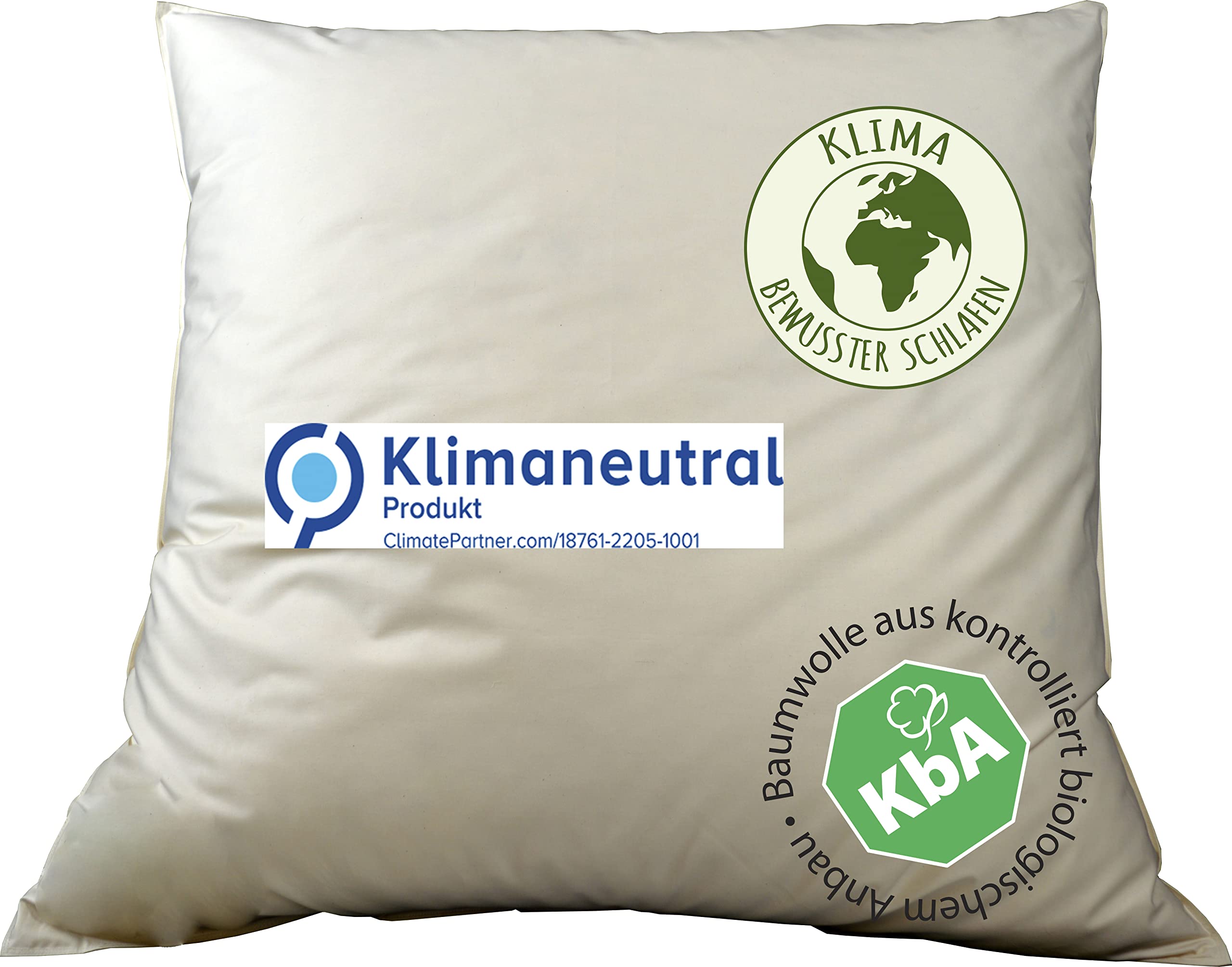 Bio-Luxe-KBA Daune Kissen Organic GÄNSE Deutsche Qualitat alle Größen 30% Daune (80x80cm MITTELFEST)