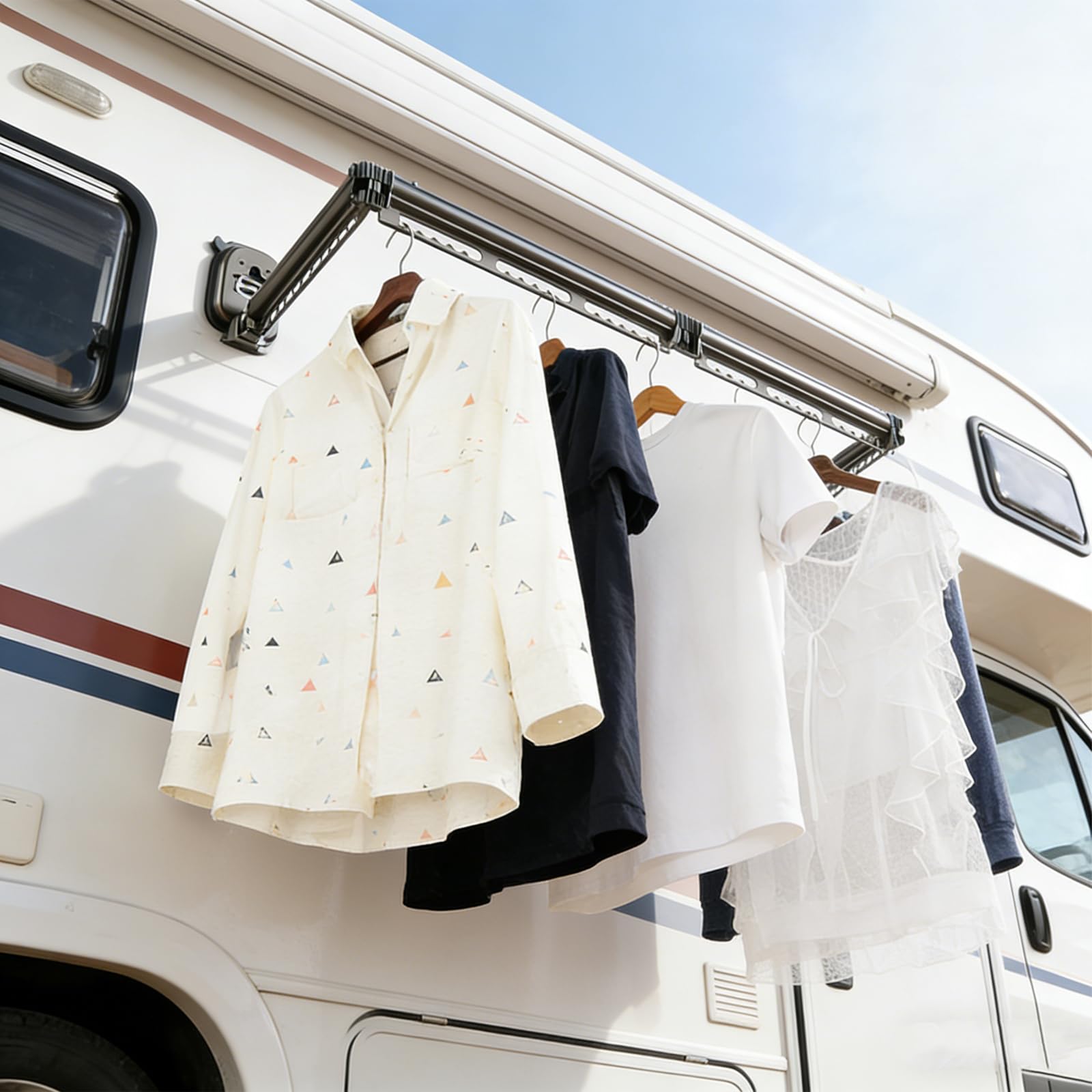 Stendino da Parete Con Ventose, Stendino Pieghevole Con Doppie Ventose Per Camper E Roulotte Porta Abiti Senza Fori Salvaspazio Per Bagno Balcone Interno Esterno Casa Viaggio Campeggio