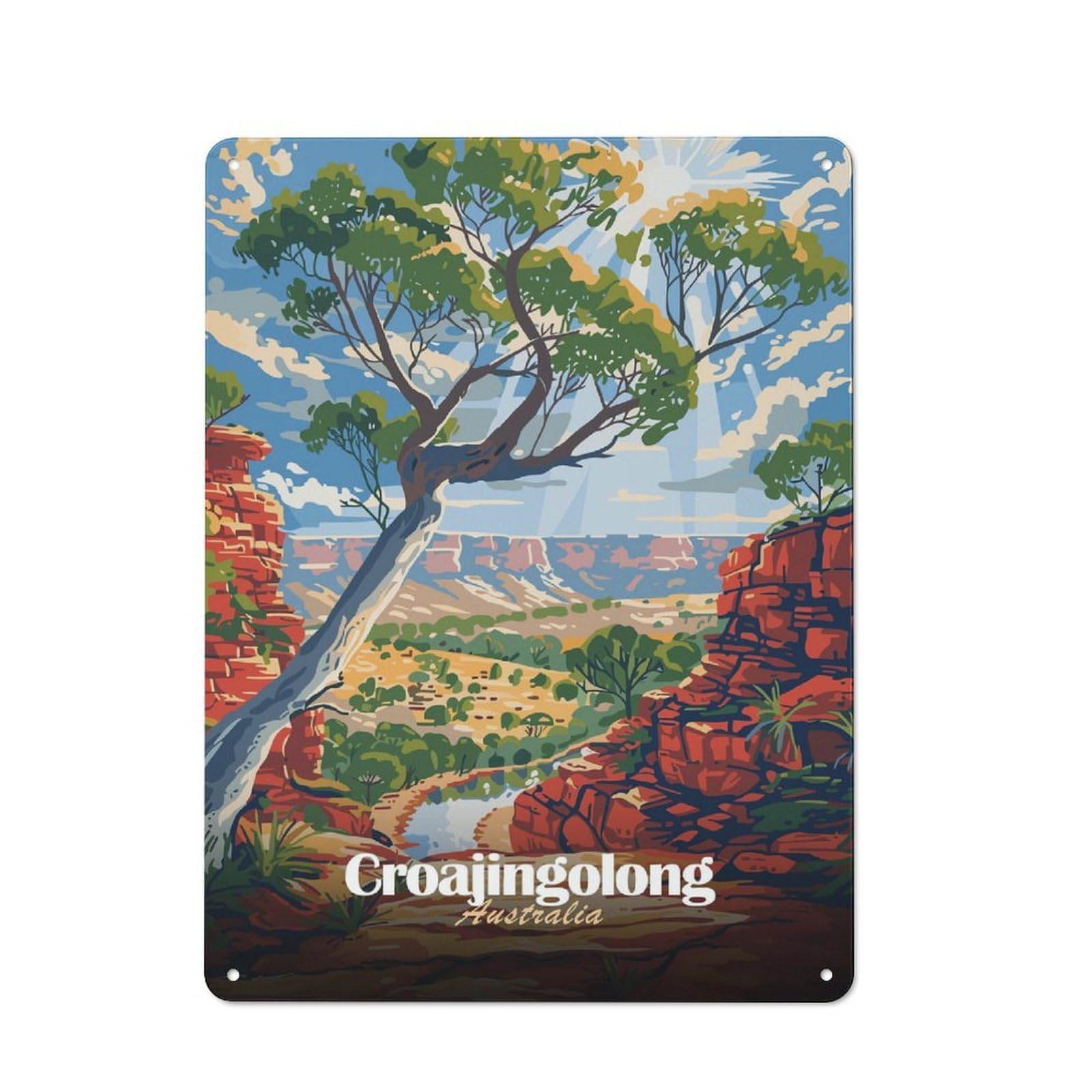 Junmoney Style-14 Croajingolong Australia Travel Tin Wall Sign 40X30cm, Retro Novelty Wall Art For Bedroom, Kitchen, Office Or Living Room