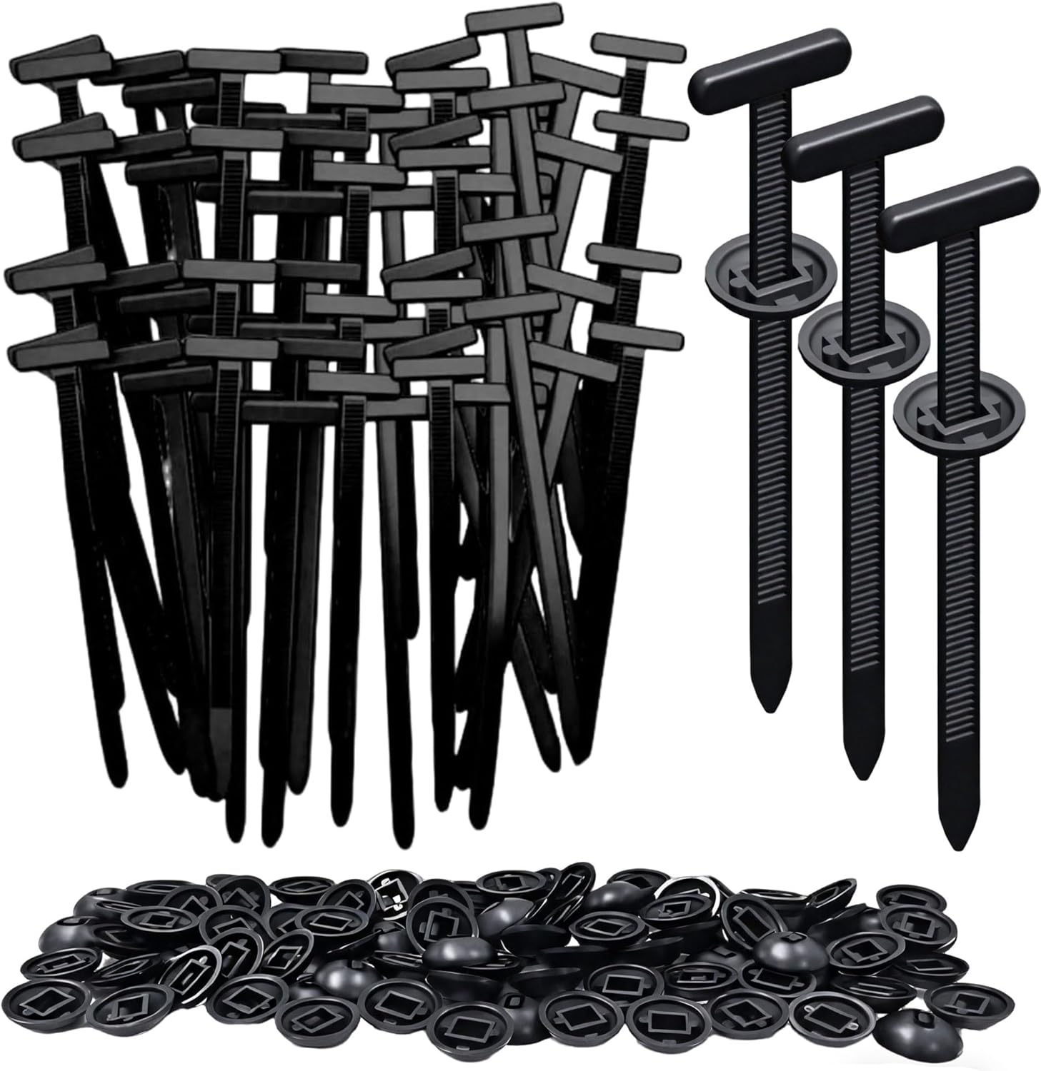 Nylon Universal Cable Tie Buckle, 2026 New Upgrade Heavy Duty Self-Locking Rivet Zip Ties Holder, Multifunctional Cable Tie Buckle for Car Daily Repair, Home, Office, Workshop (150 Pcs)