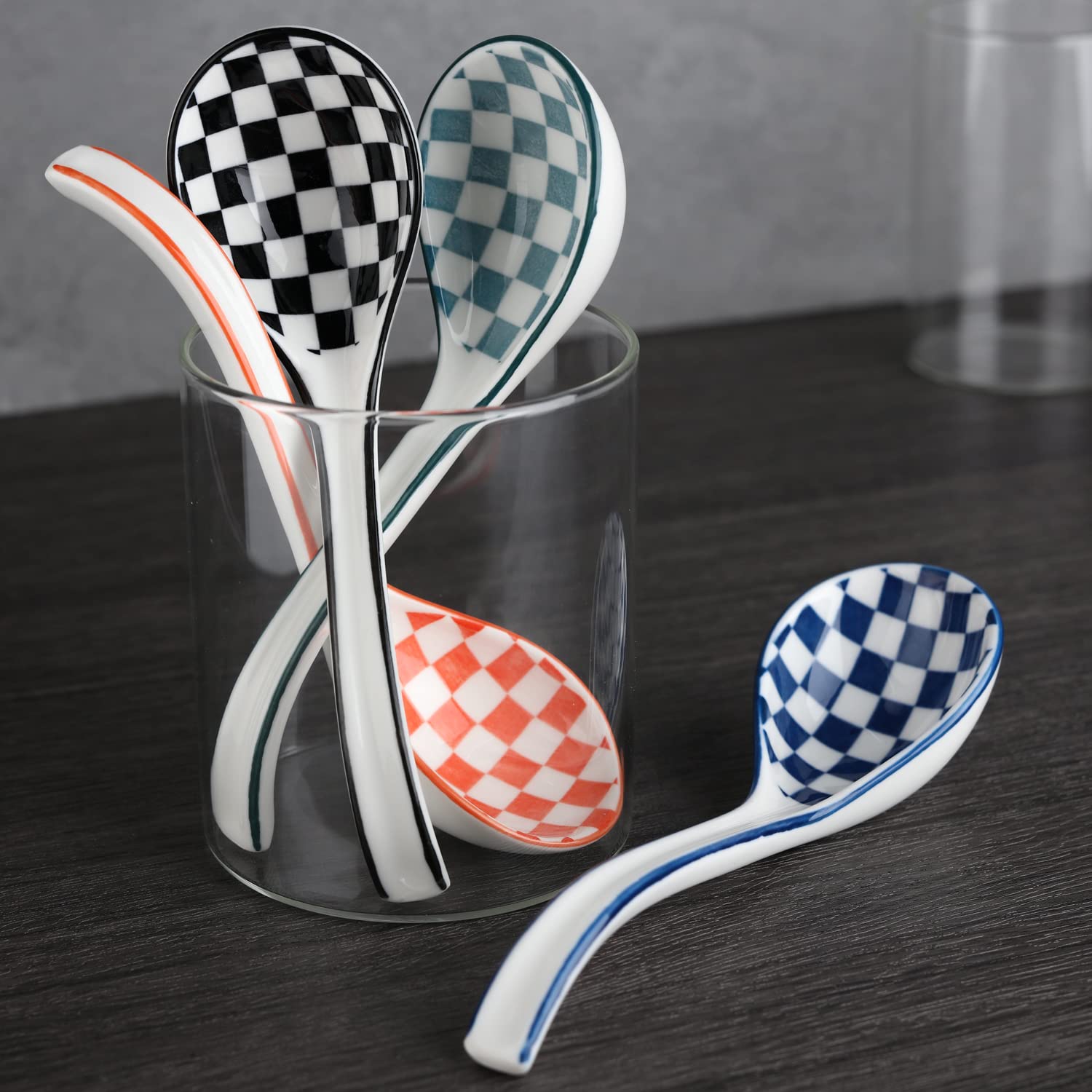 Amazon.co.jp: 磁器スープスプーン アジアンスープスプーン 4本