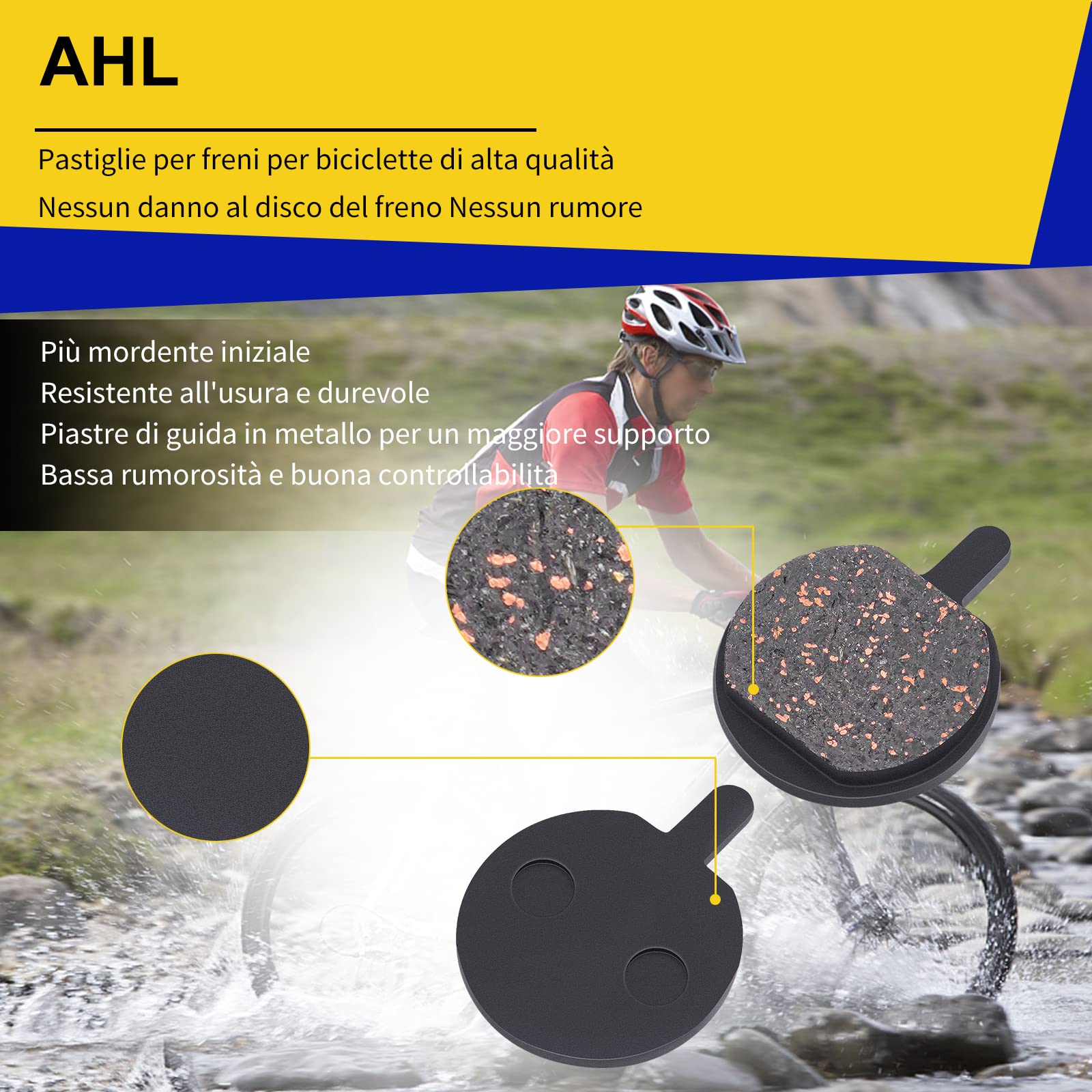 4 Paia Di Pastiglie Freno A Disco In Resina Per Bicicletta MTB Da - Foto 2